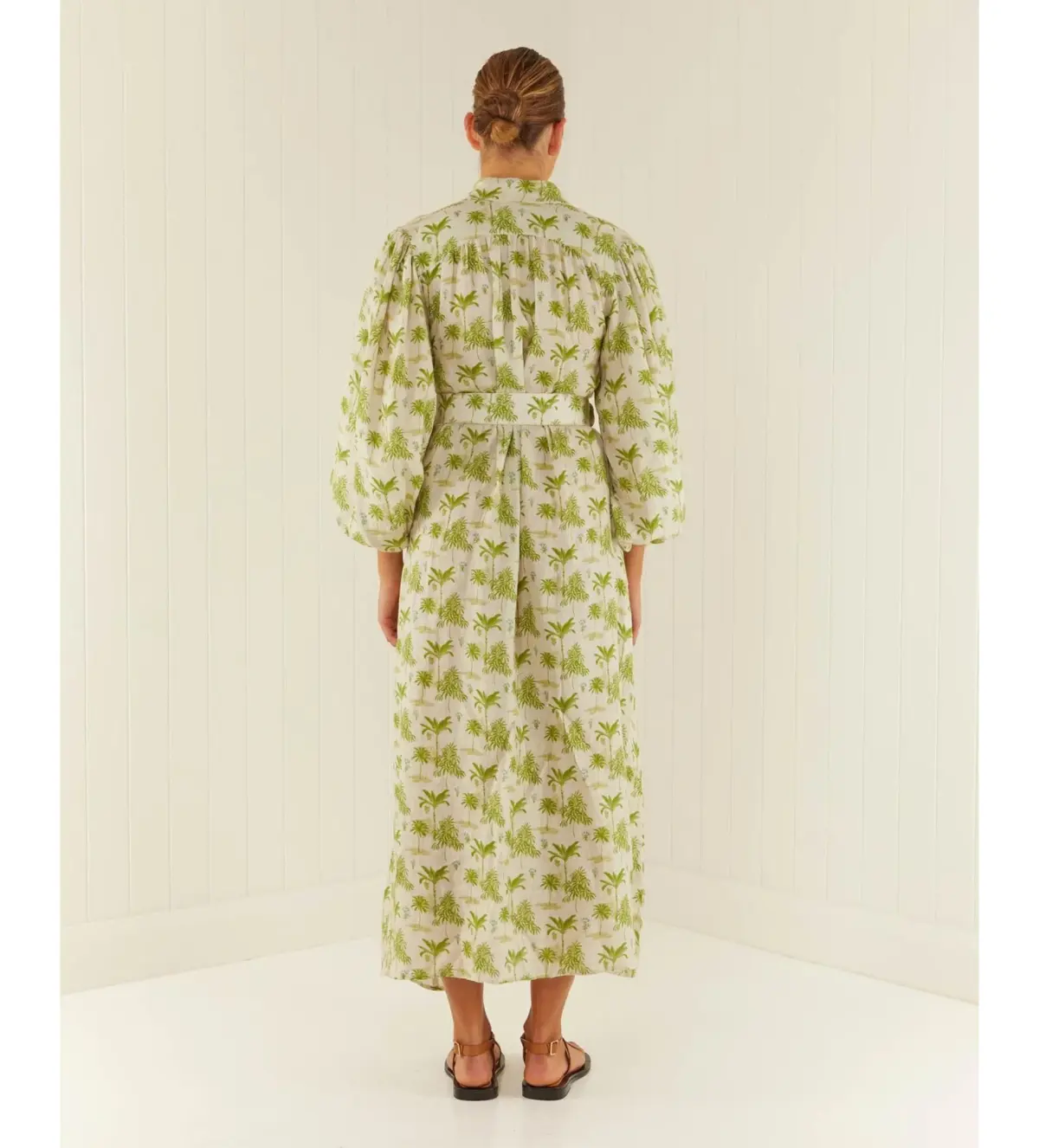 Palm Noosa Noddy Belted Shirt Dress in Green Palms Size 10 - Image 3