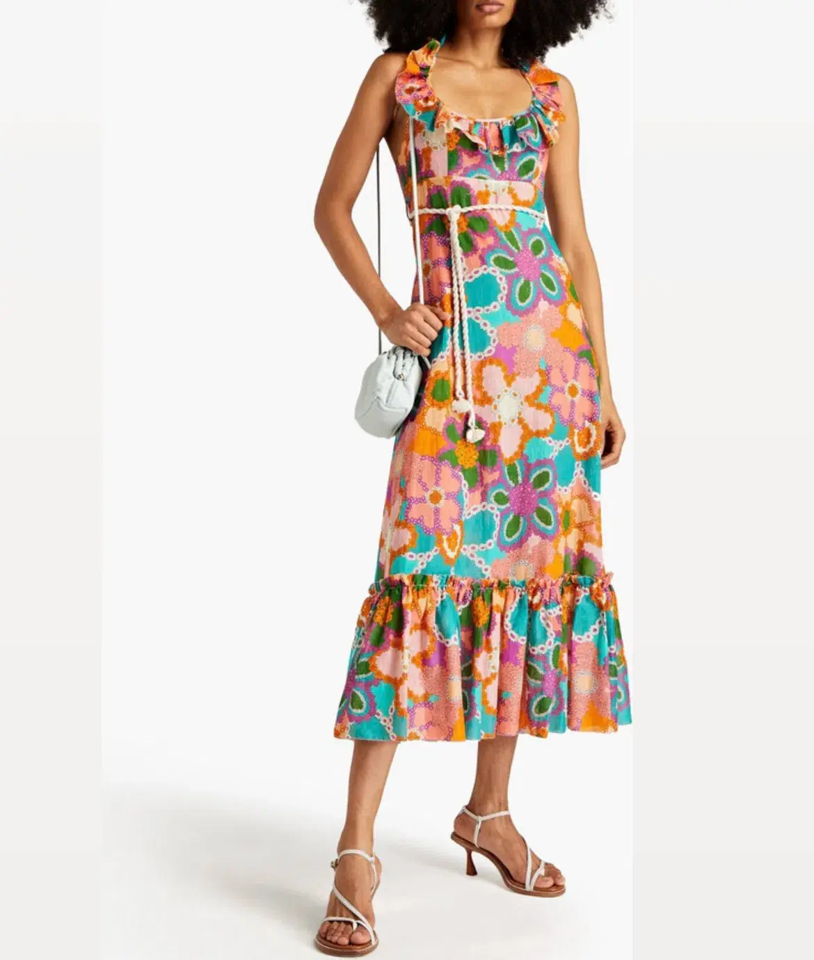 Zimmermann Lola Frilled Ruffled Halterneck Midi Dress Floral Size 0 / AU 8 - Image 1