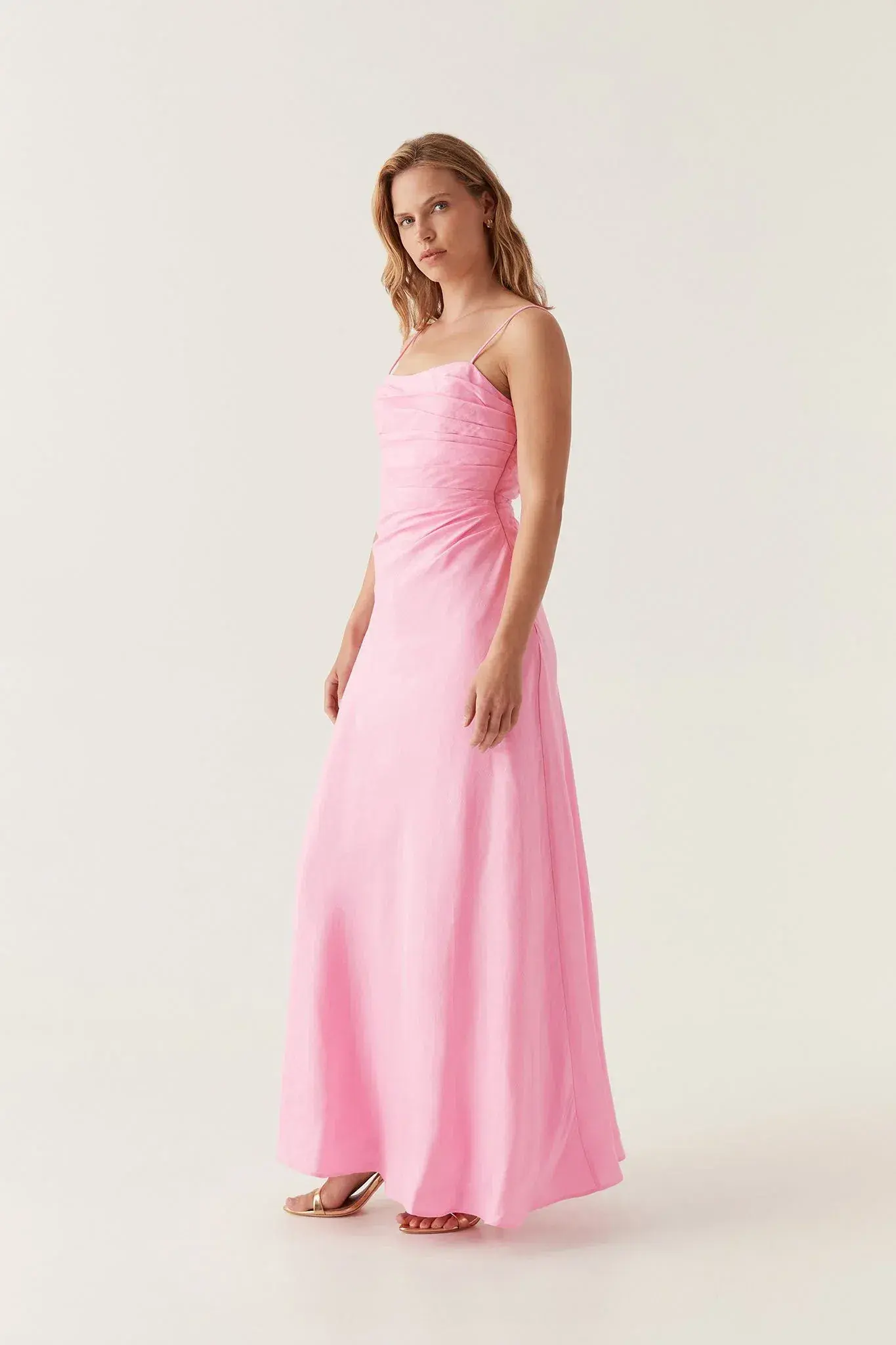 Aje Clarice Draped Maxi Dress Pink Size 6 - Image 2