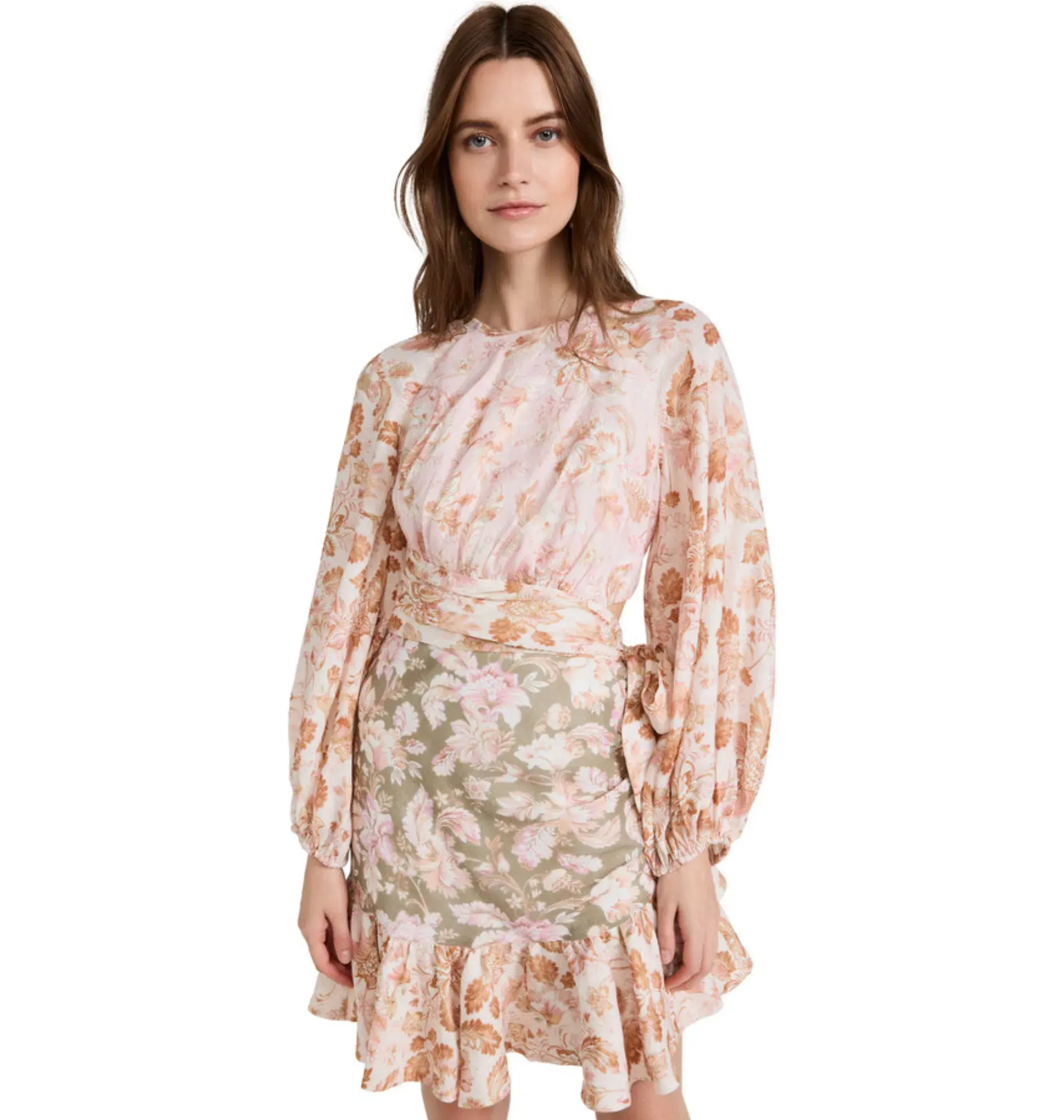 Zimmermann Lyre Wrap Billow Mini Dress Floral Size 0P / AU 6 - Image 2