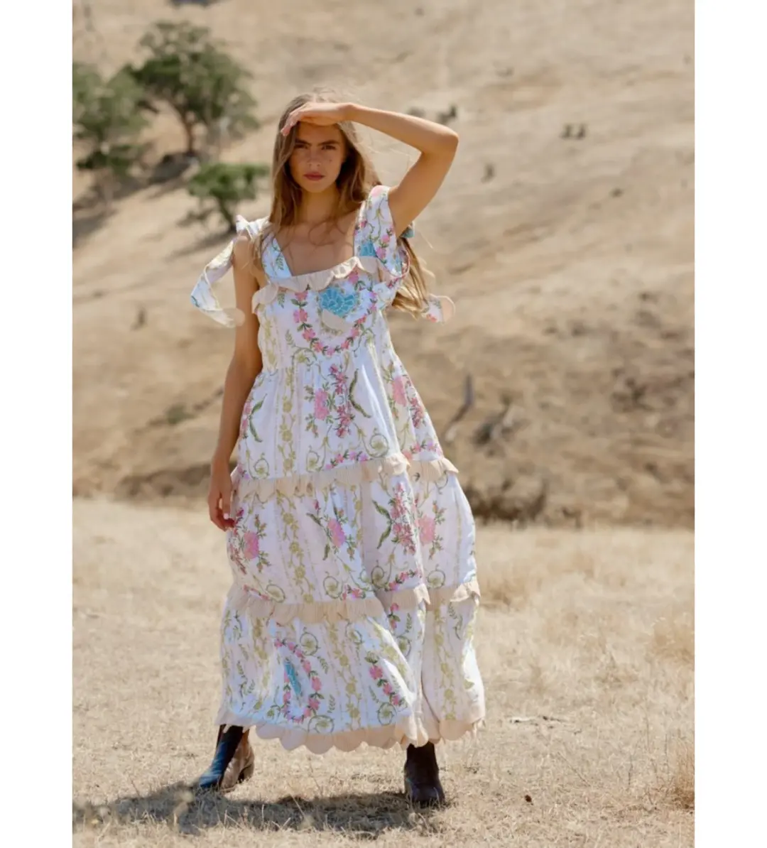 Binny Down The Rabbit Hole Dress in Fluer De Lys Print Size AU 8 for rent on The Volte - main image