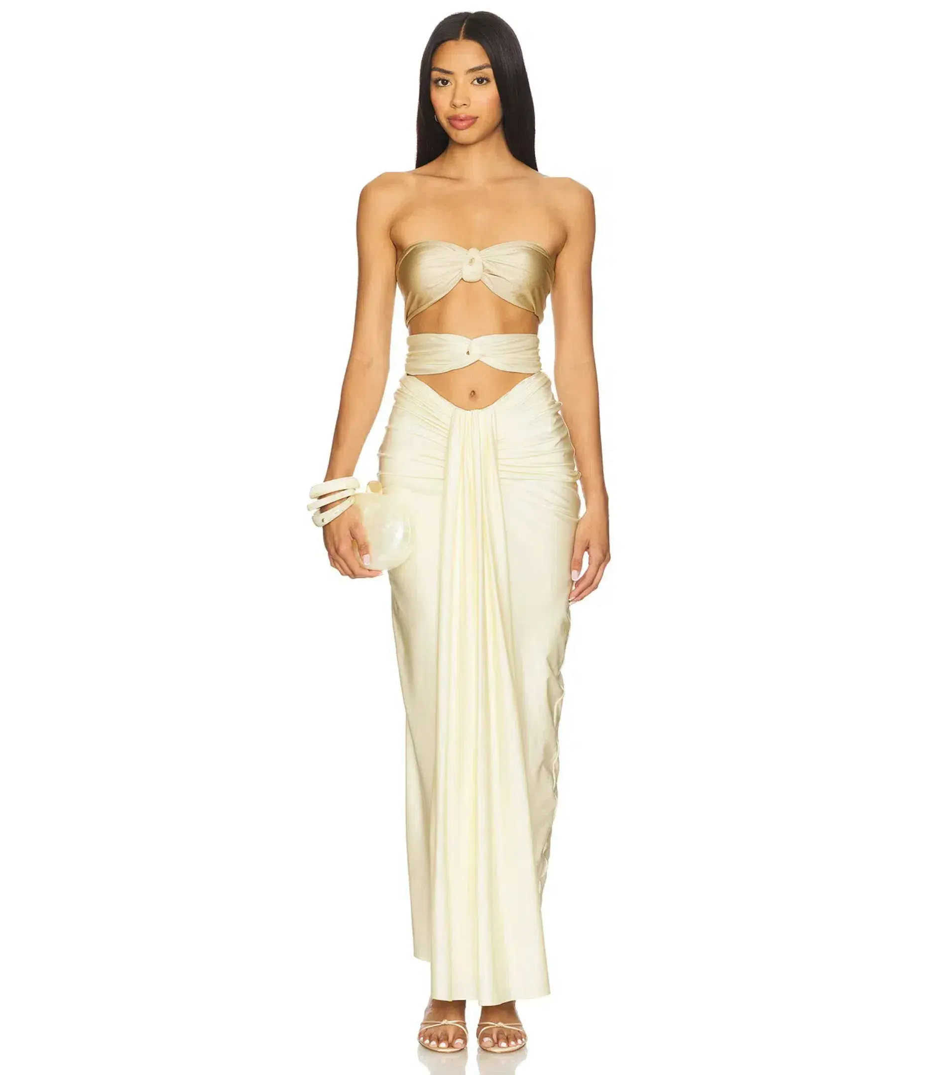 Baobab Giselle Maxi Dress in Marble Ivory Size S / AU 8 - Image 1