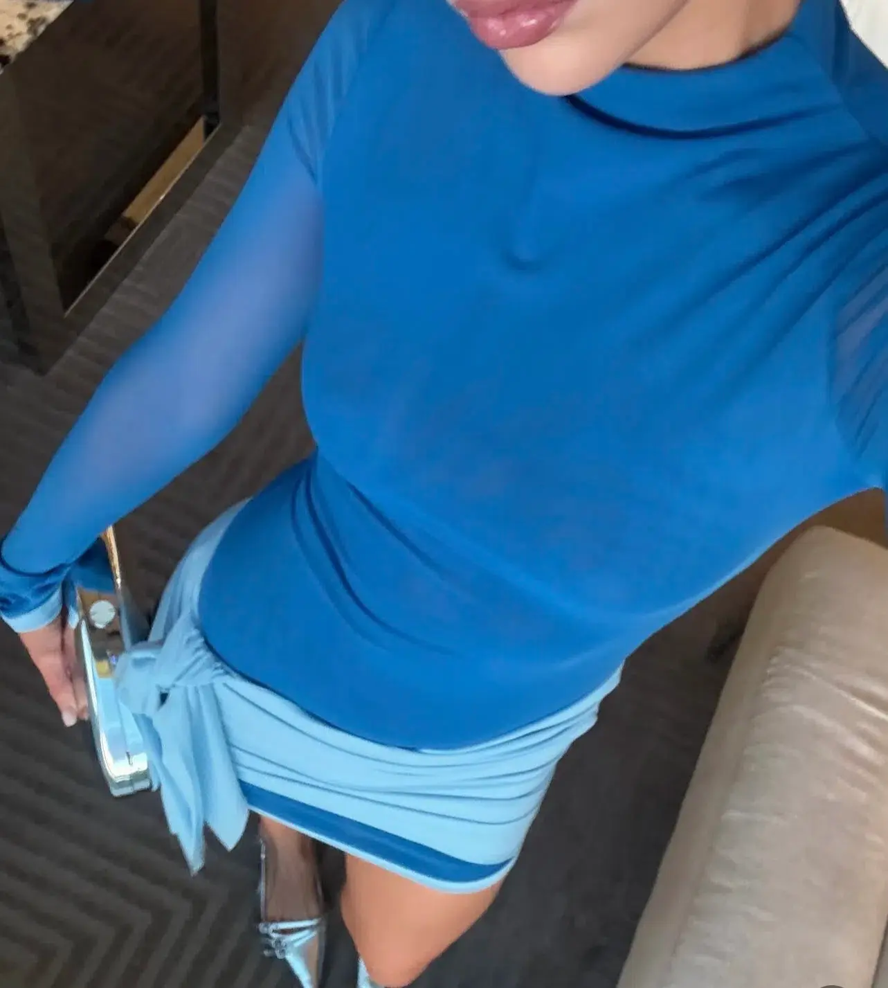 Benni Kingsley Mini Dress Blue Size 8 - Image 1
