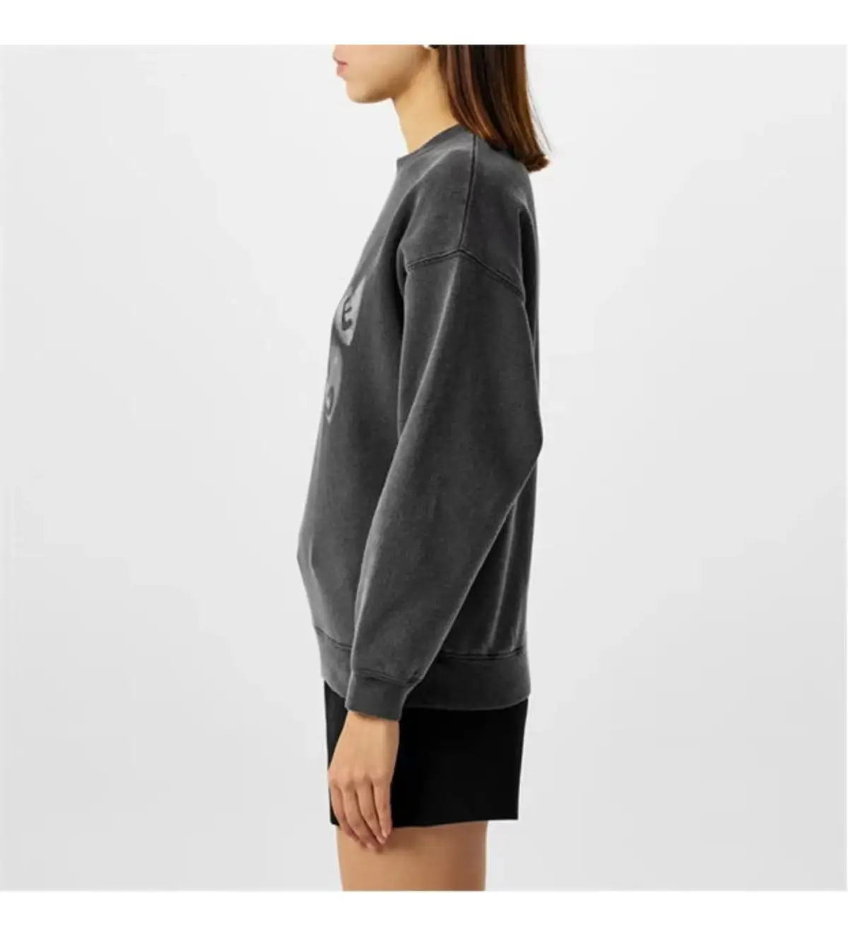 Anine Bing Spencer Sweatshirt Hearts Washed Black Size XS / AU 6 - Image 2
