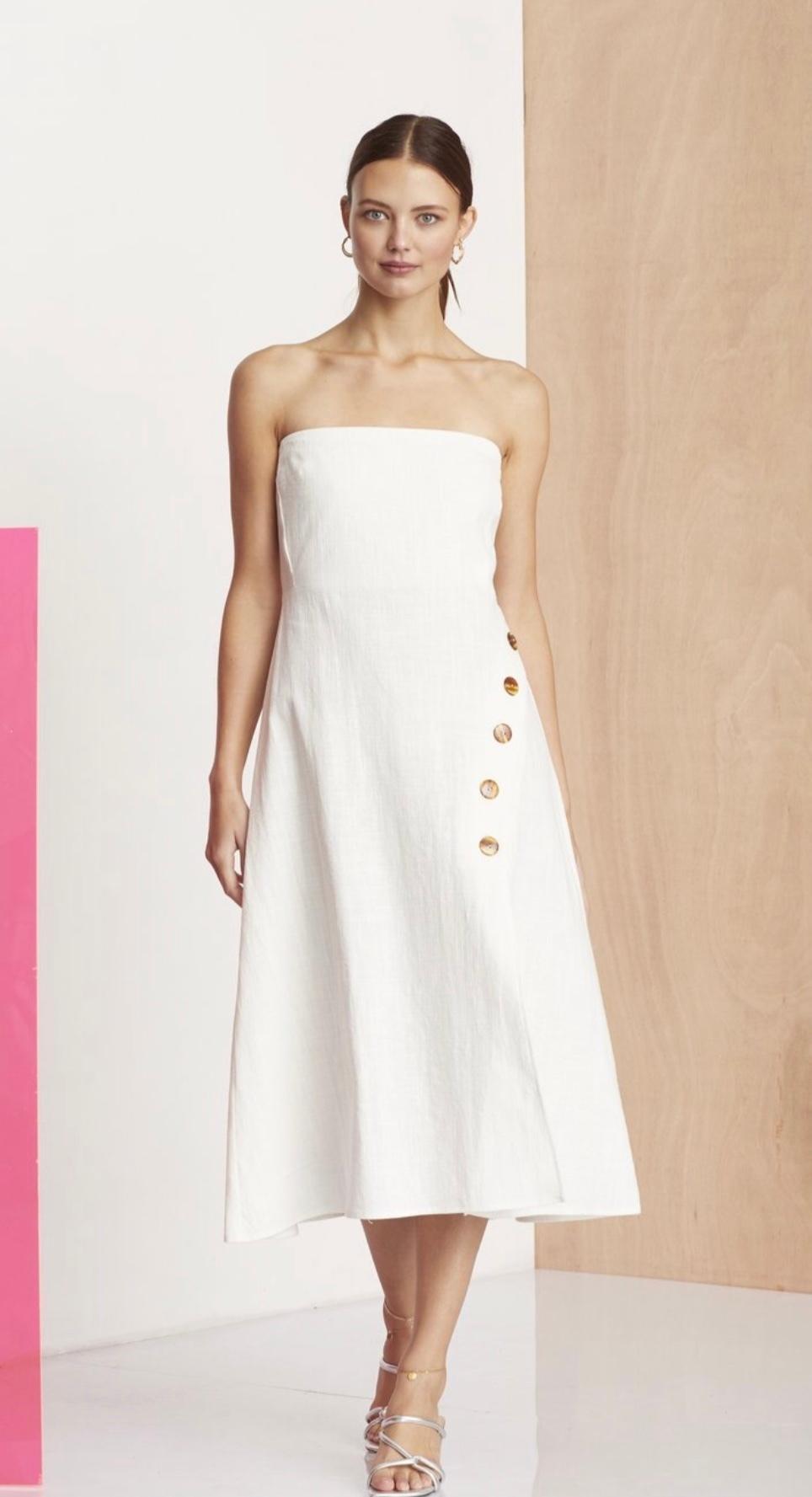 Bec and Bridge White Nathalie Midi Dress Size 12 for rent on The Volte - main image