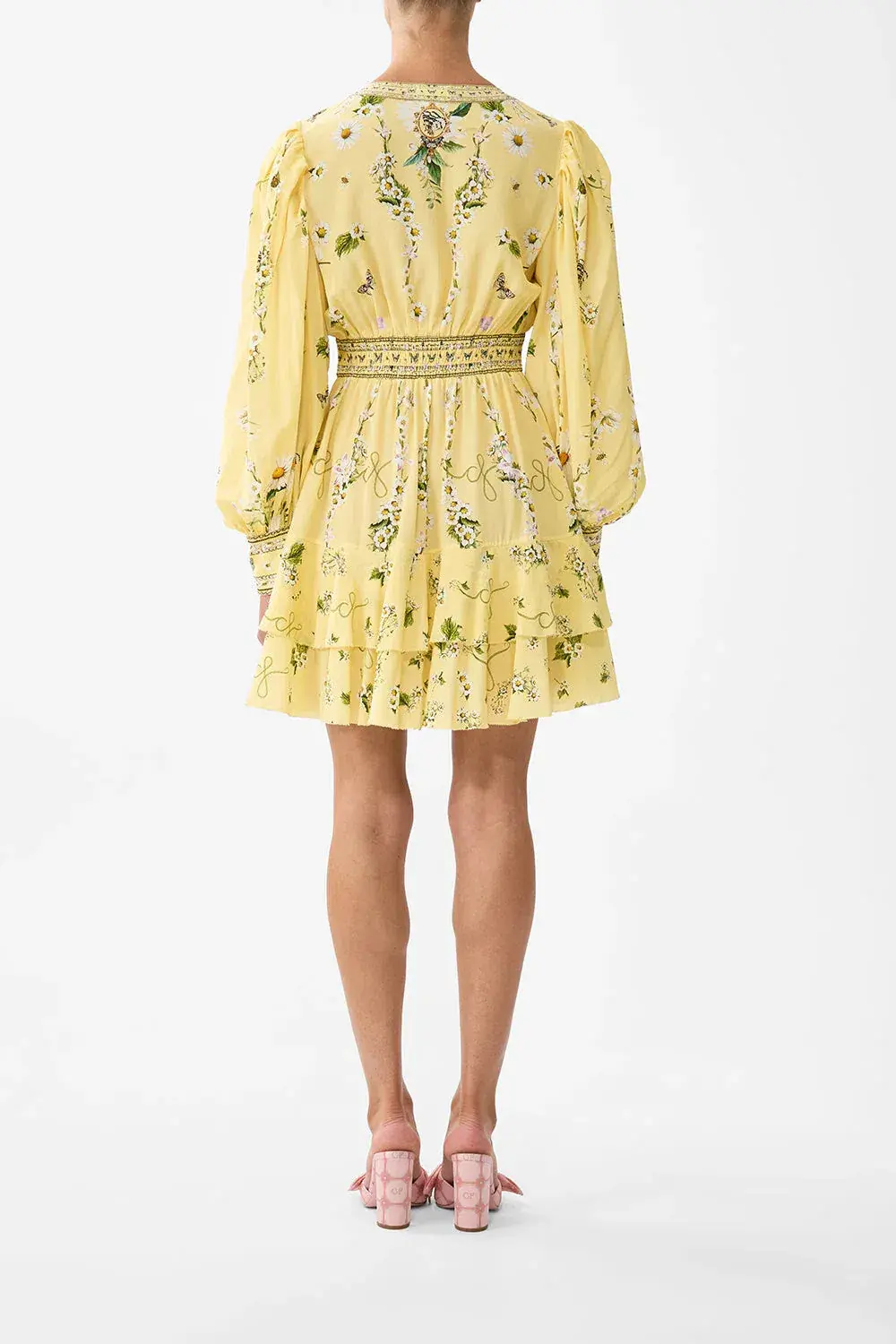 Camilla Button Front Frill Dress in Yellow Size XXL / AU 18 for rent on The Volte - main image
