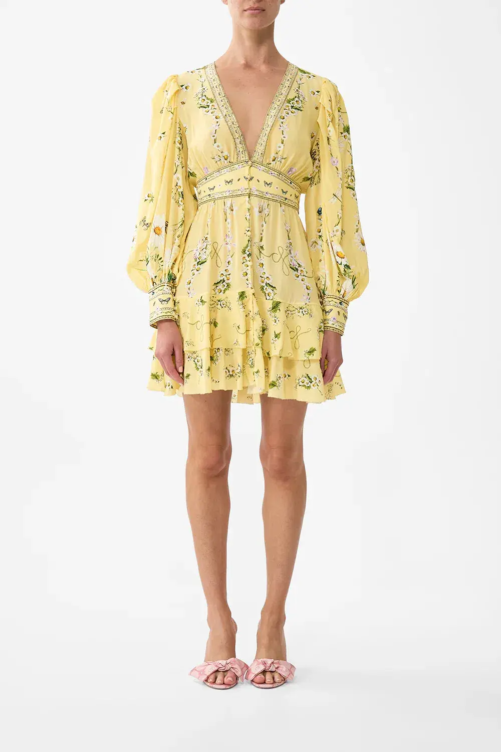 Camilla Button Front Frill Dress in Yellow Size XXL / AU 18 - Image 1