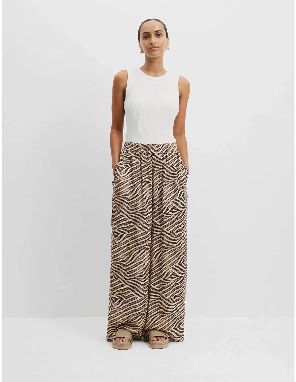 Country Road Print Cupro Pull-on Pant Print Size 6 - Image 1