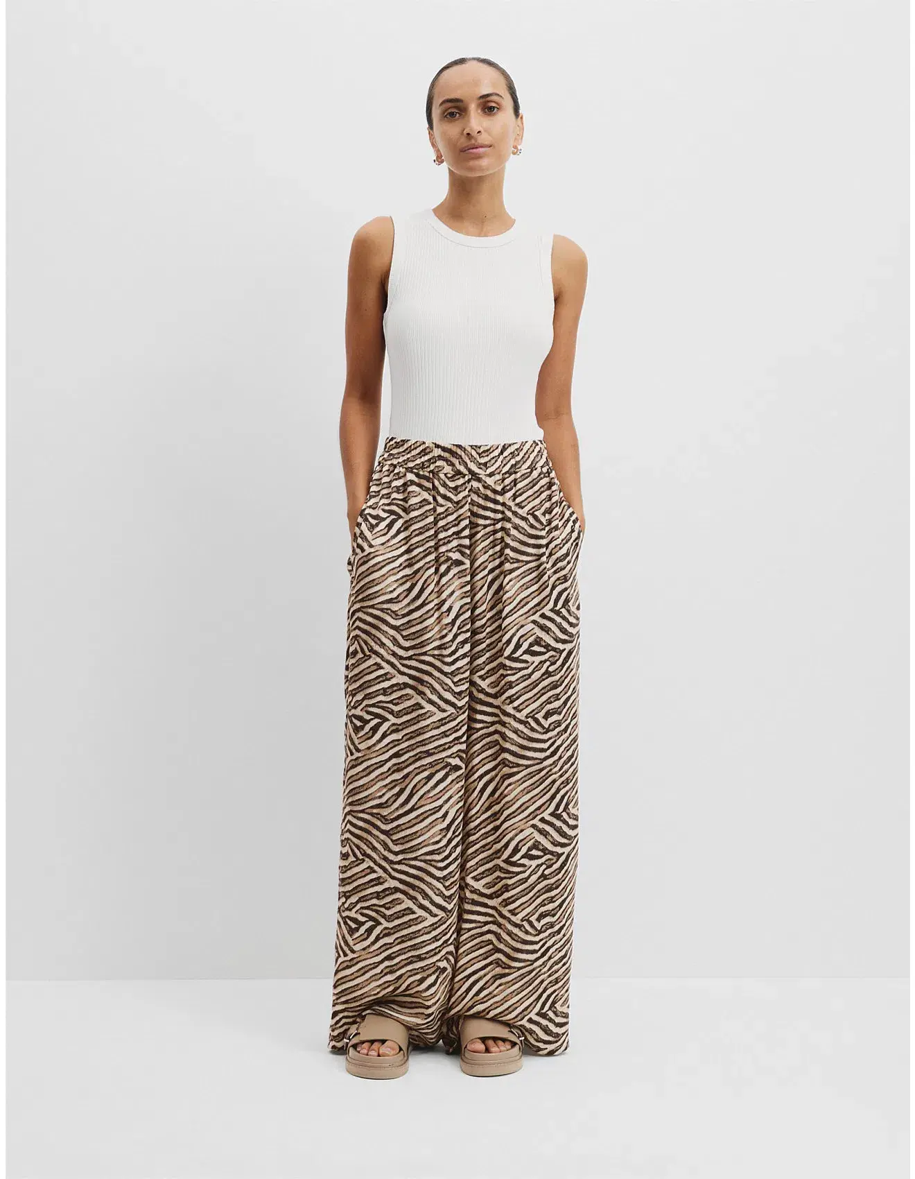 Country Road Print Cupro Pull-on Pant Print Size 6 - Image 1