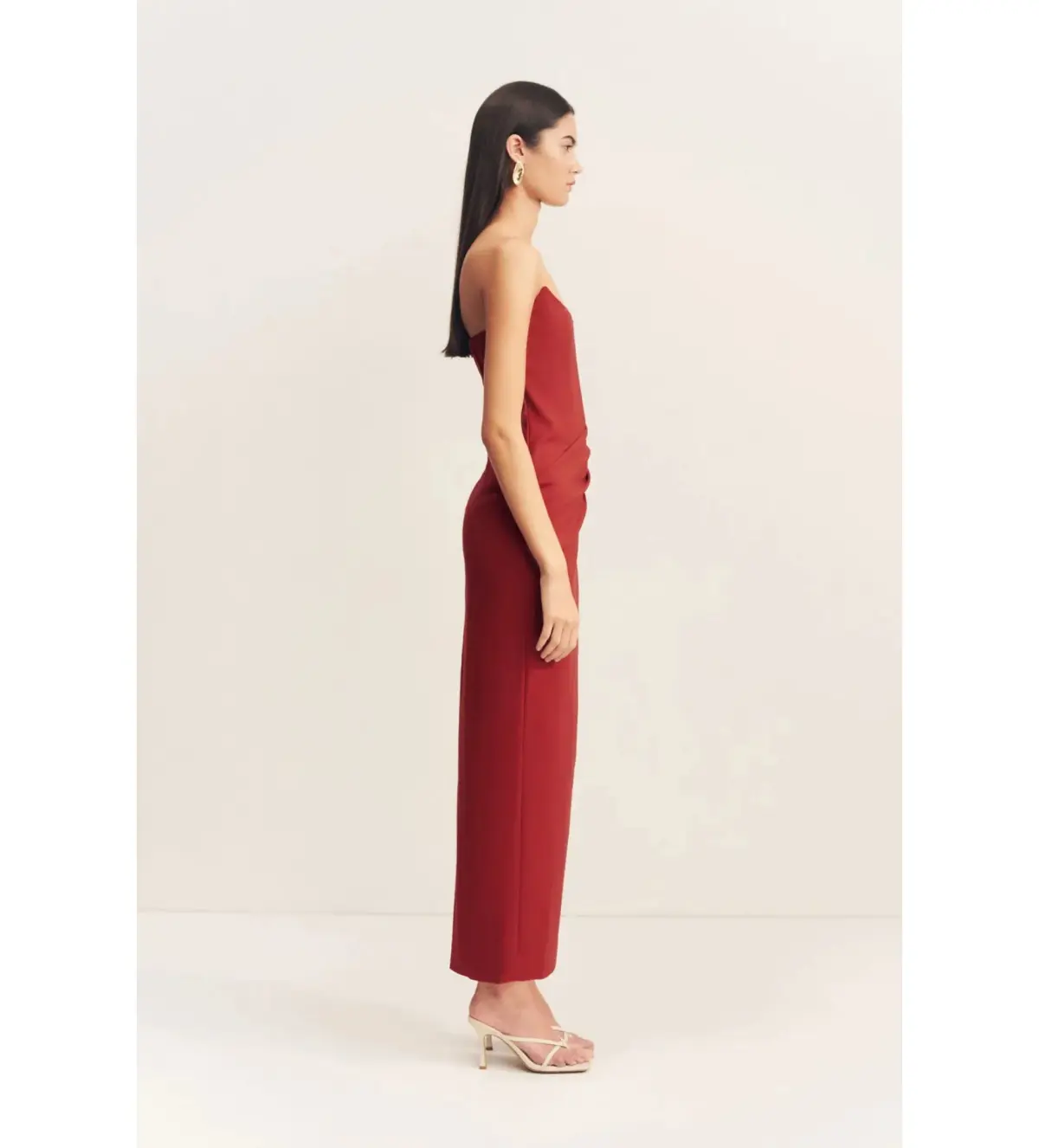 Shona Joy Lani Corset Maxi Dress in Red Dahlia Size AU 10 - Image 3