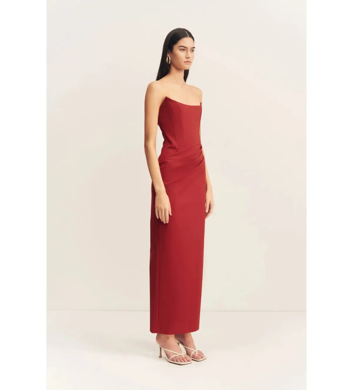 Shona Joy Lani Corset Maxi Dress in Red Dahlia Size AU 10 - Image 2