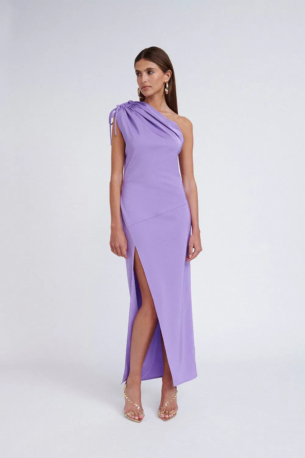 By Johnny Jasmine One Shoulder Maxi Dress in Purple Size 8 - Image 1