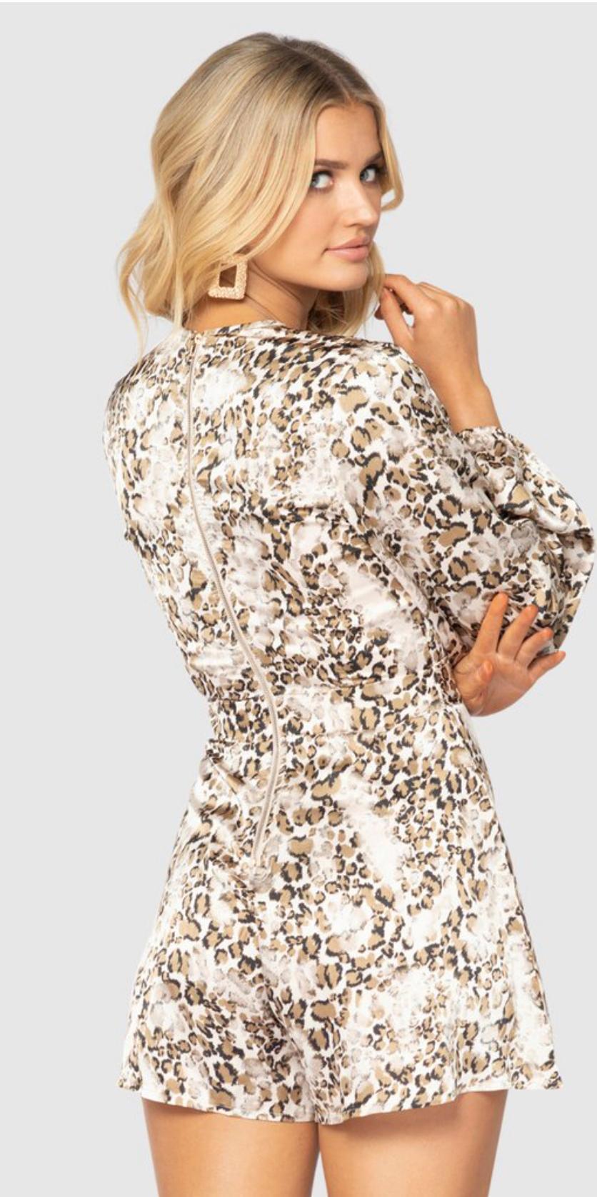 Pilgrim Remy Playsuit Leopard Print Size 10 - Image 2