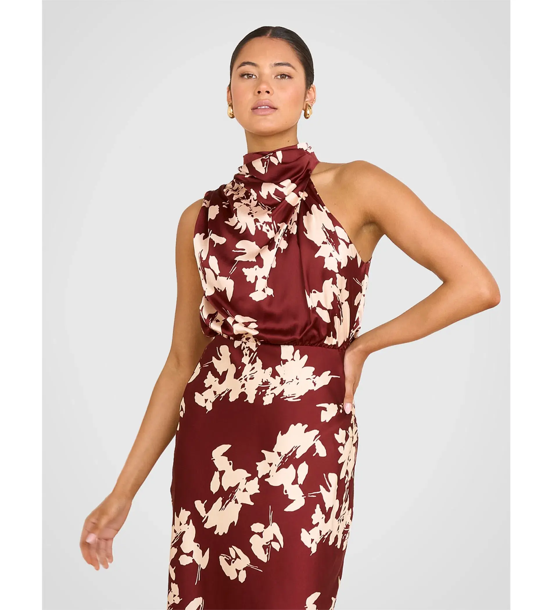 Pilgrim Theodore High Neck Midi Dress Floral Size AU 10 - Image 2