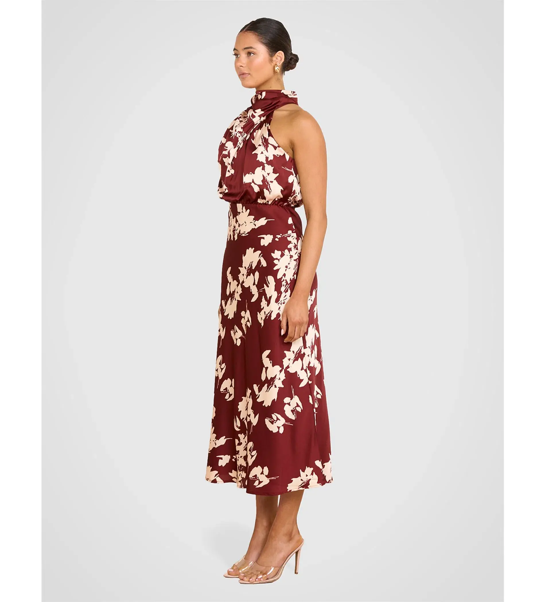 Pilgrim Theodore High Neck Midi Dress Floral Size AU 10 - Image 3