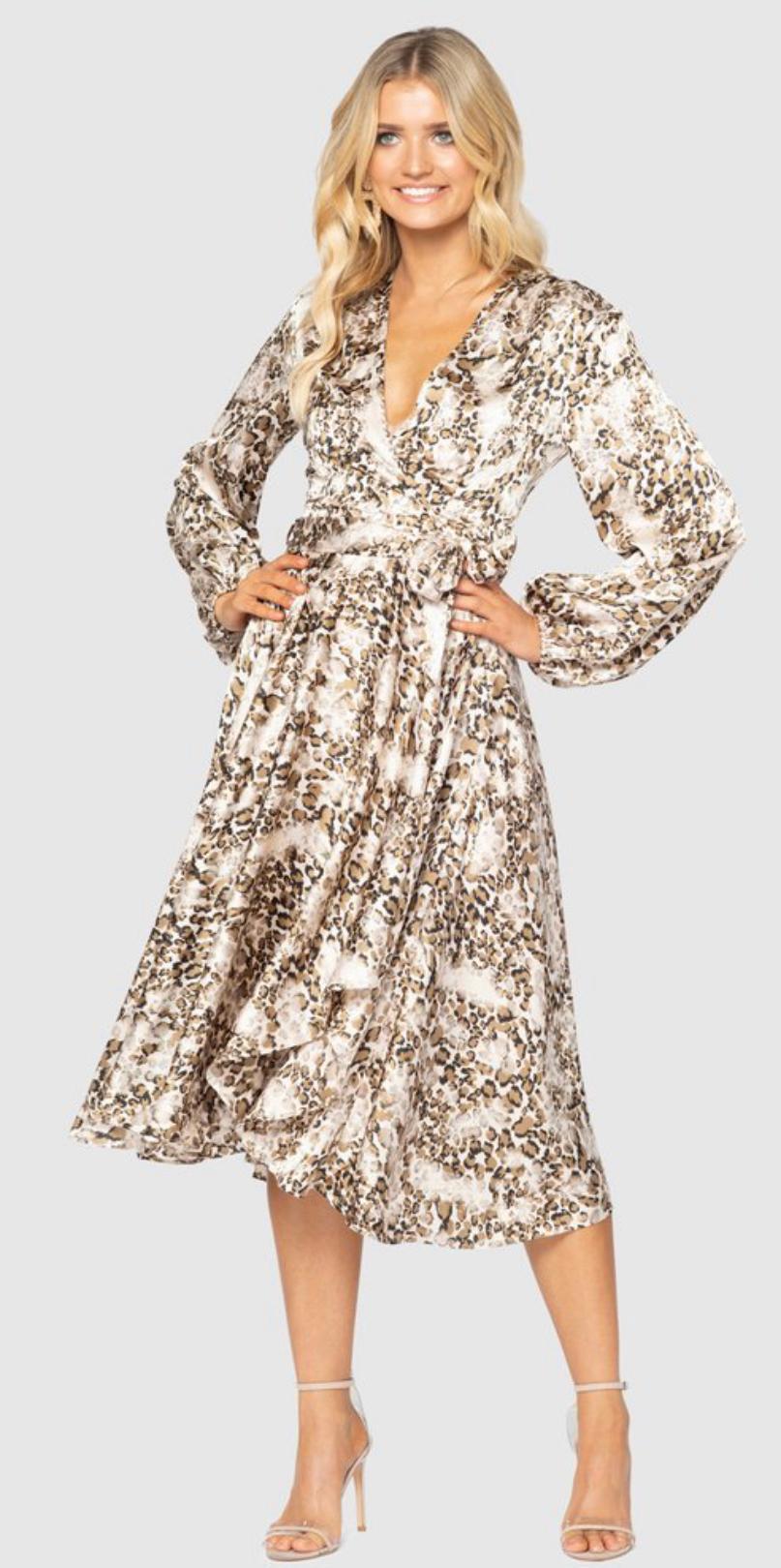 Pilgrim Tony Dress Leopard Print Size 10 - Image 1