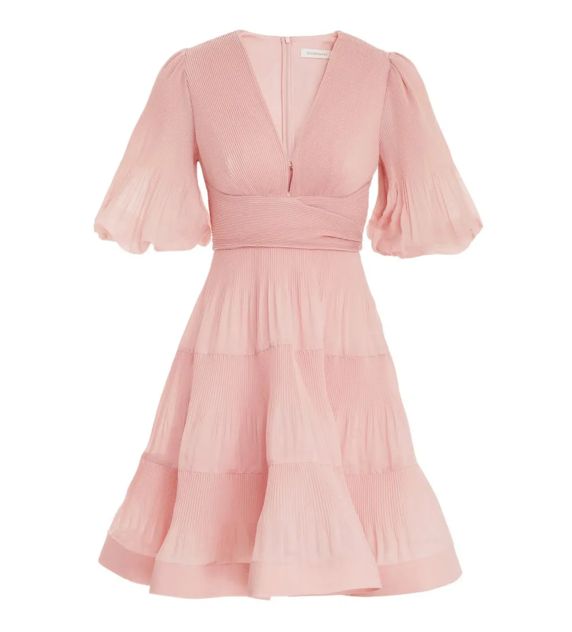 Zimmermann	The Pleated Mini Dress	Light Peach Size 3/Au 14  - Image 2
