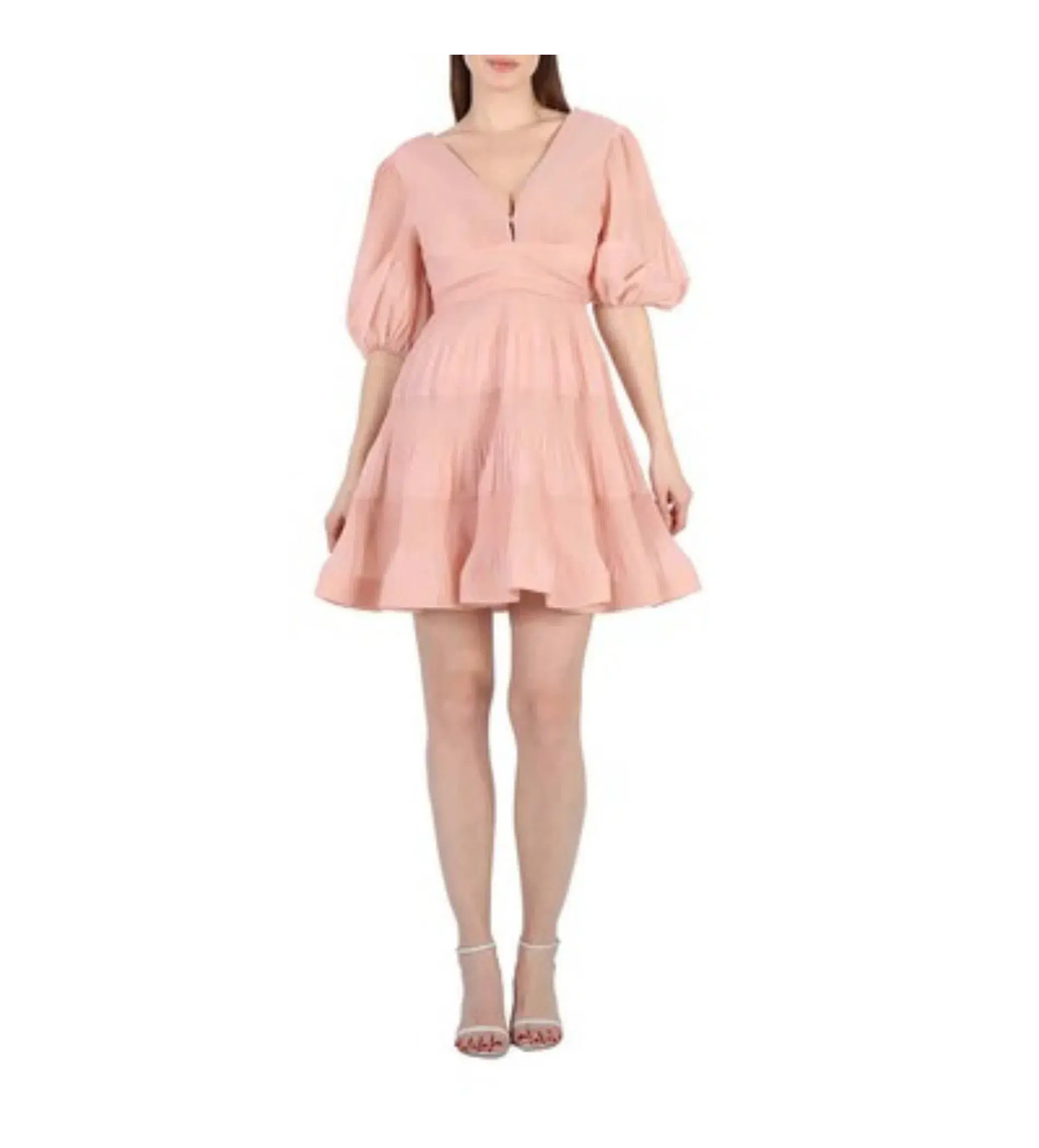 Zimmermann	The Pleated Mini Dress	Light Peach Size 3/Au 14  - Image 1