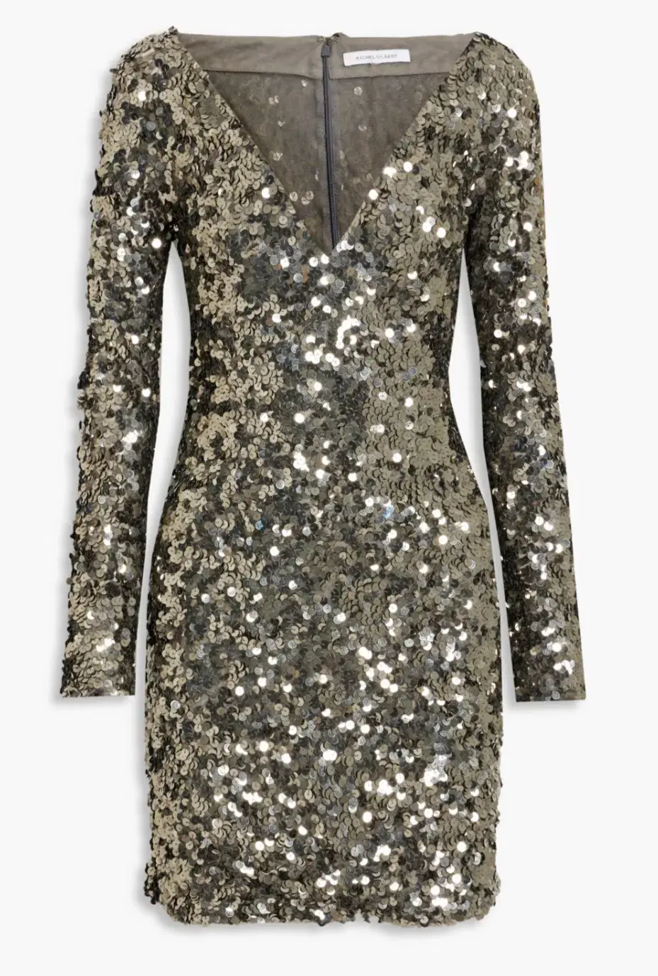Rachel Gilbert Fleur Mini Dress Gunmetal Sequin Size 5 / AU 16 - Image 3