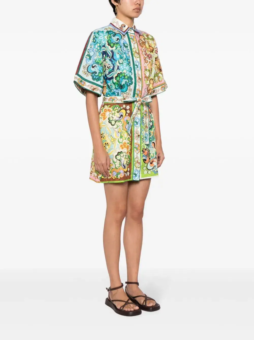 Alemais Dreamer Mini Shirt Dress Multi Print Size 10 - Image 2