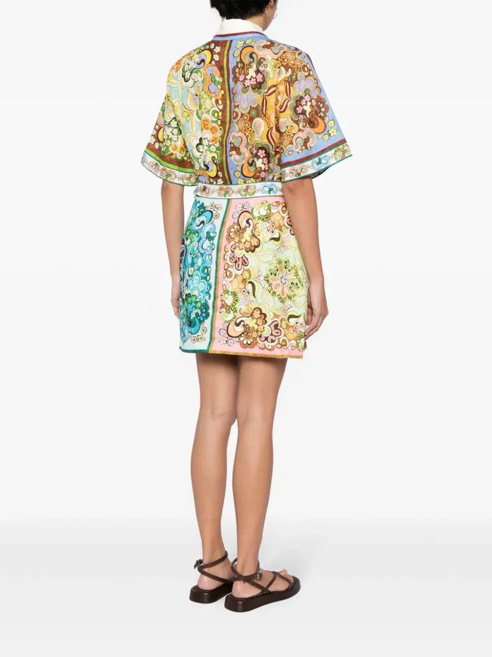 Alemais Dreamer Mini Shirt Dress Multi Print Size 10 - Image 3