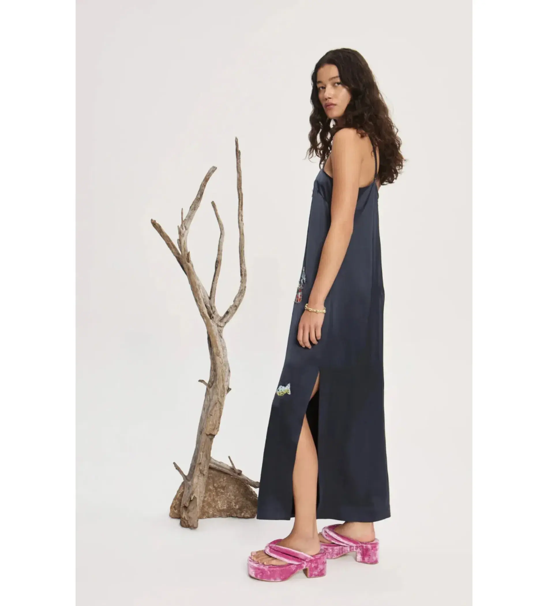 Alemais Fontaine Slip Midi Dress Navy Size 10 - Image 2