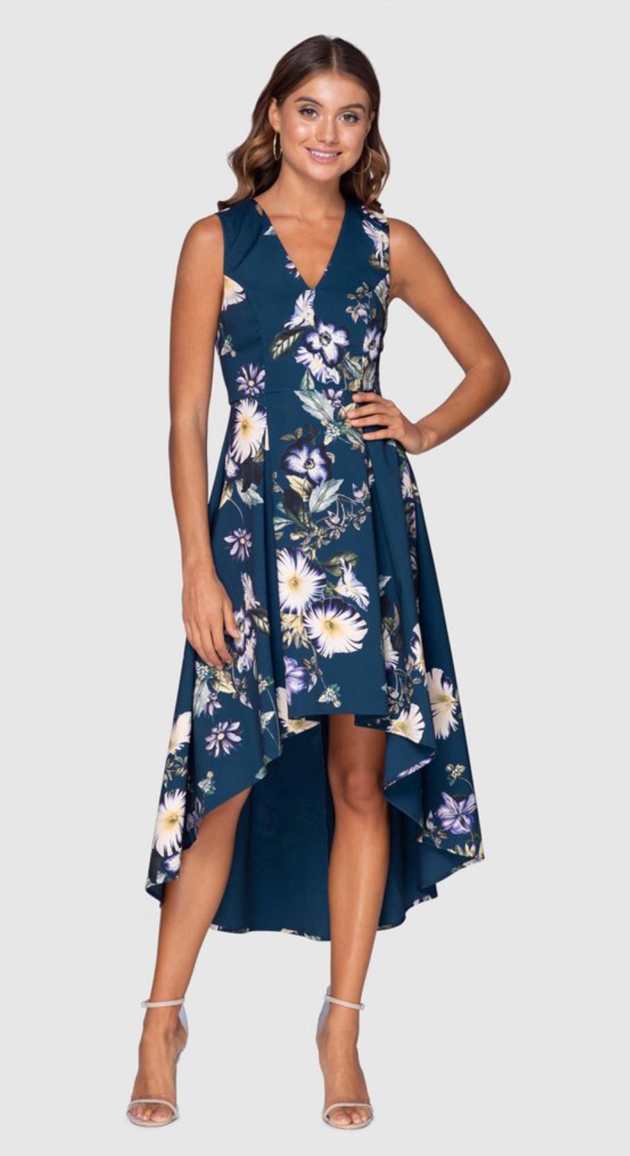 Pilgrim Green Dream High Low Blue Floral Size 10 - Image 1