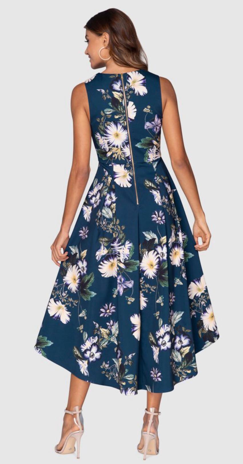 Pilgrim Green Dream High Low Blue Floral Size 10 - Image 3