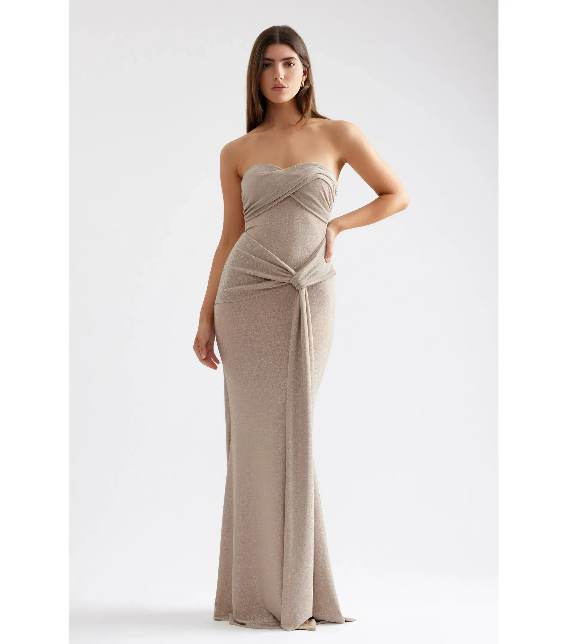 Lexi Tiffany Dress Maxi Champagne Size AU 8 - Image 1