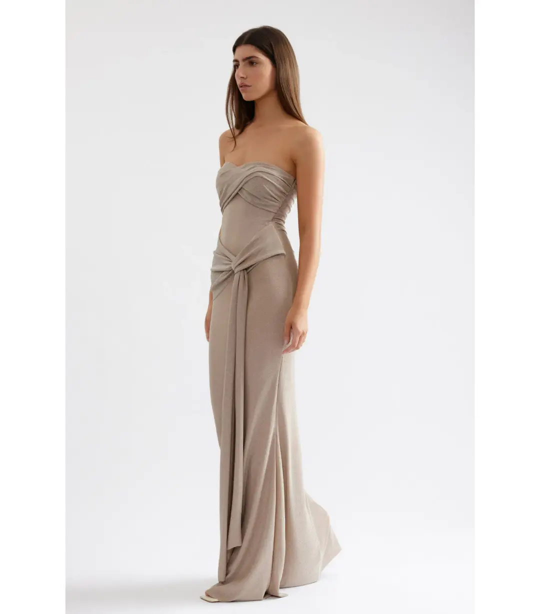Lexi Tiffany Maxi Dress Champagne Size 6 for rent on The Volte - main image