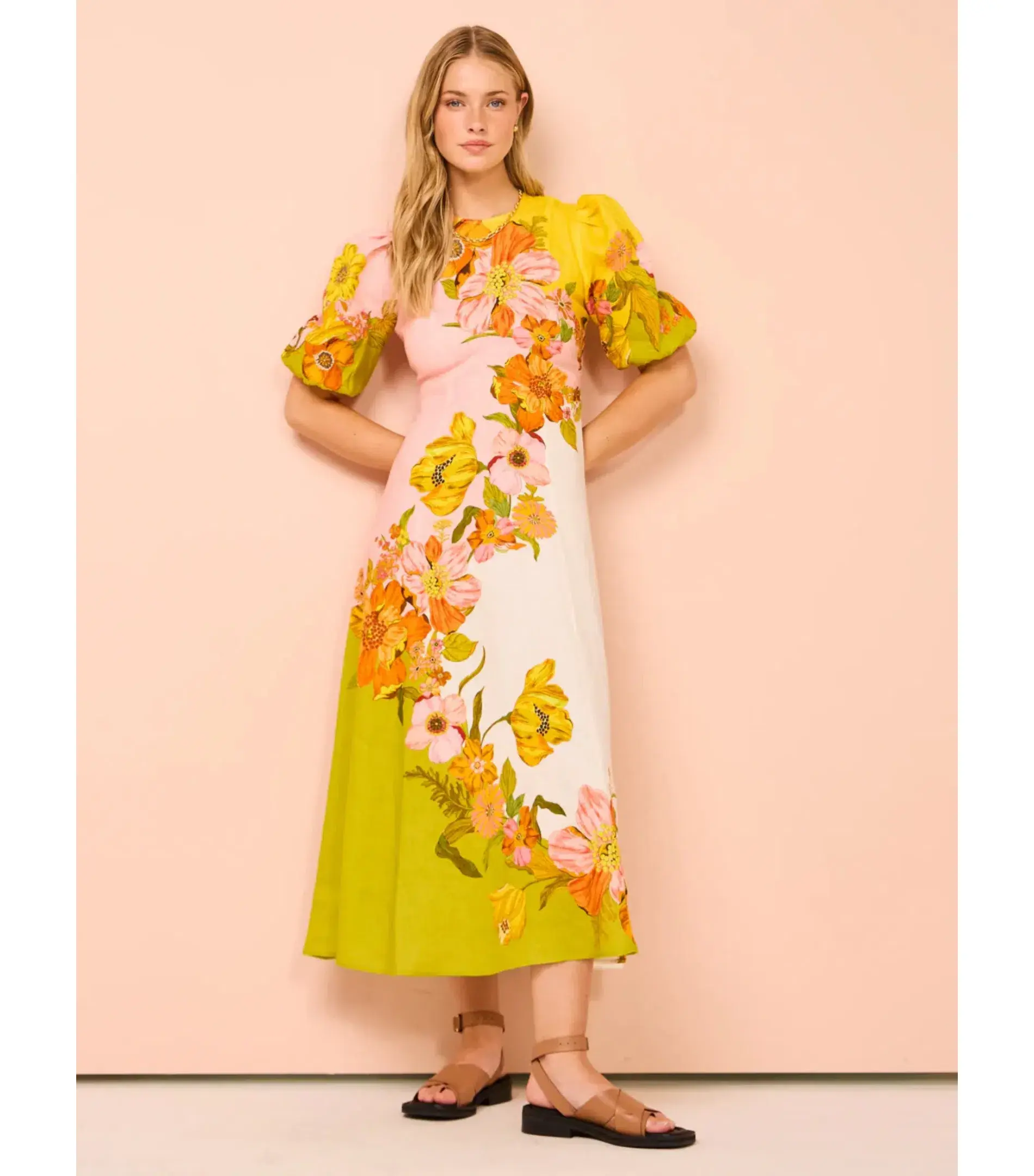 Alemais Silas Midi Dress Multi Floral Size AU  14 - Image 1