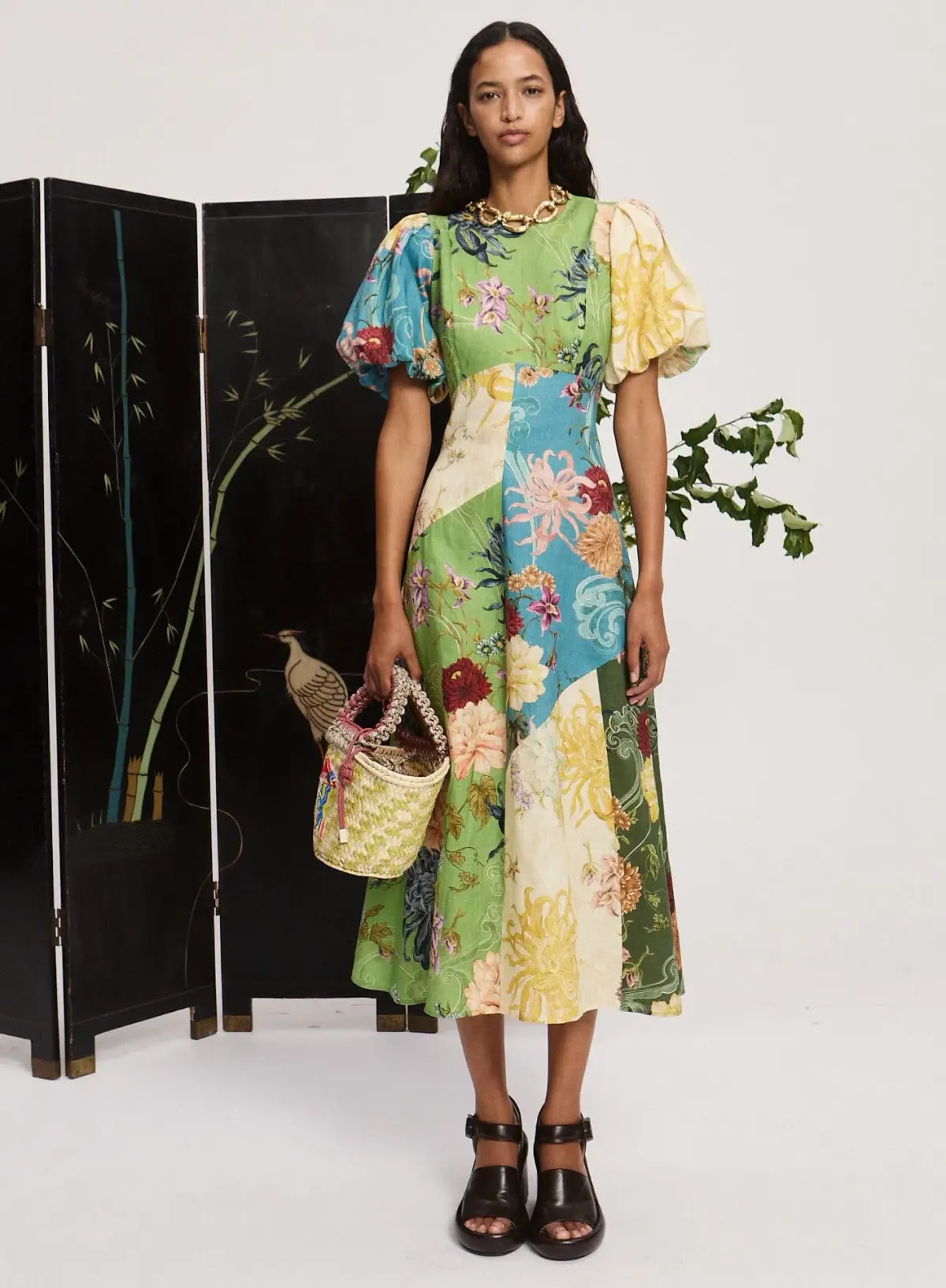 Alemais Avery Spliced Midi Dress Multi Size 10 - Image 1