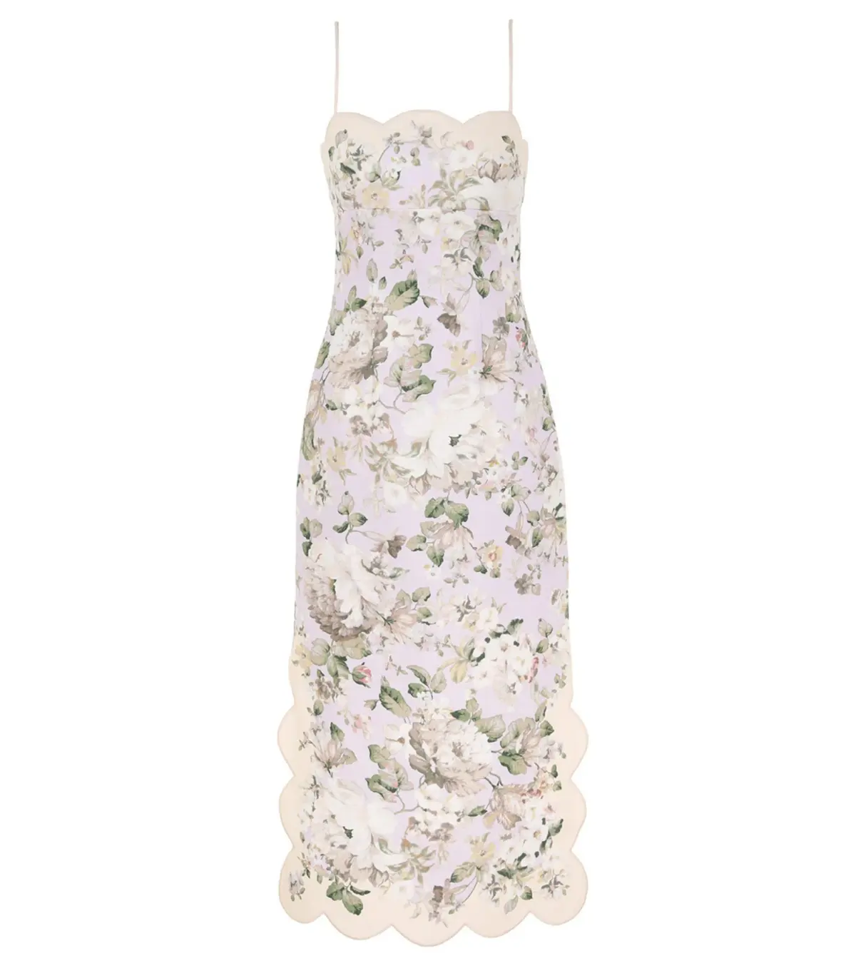 Zimmermann Acacia Scallop Midi Dress in Lilac Floral Size 2 / AU 12  - Image 2