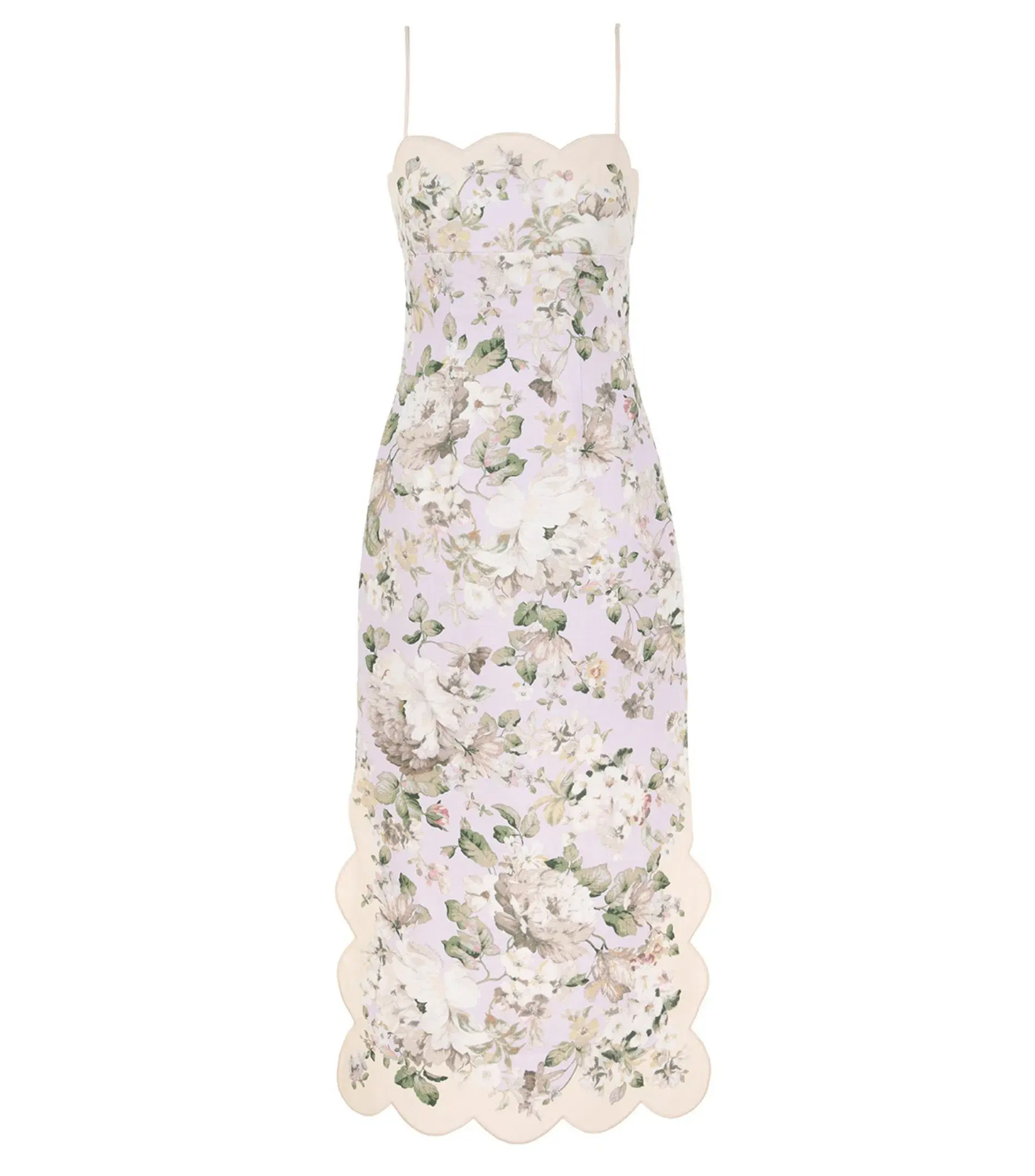 Zimmermann Acacia Scallop Midi Dress in Lilac Floral Size 2 / AU 12  - Image 2