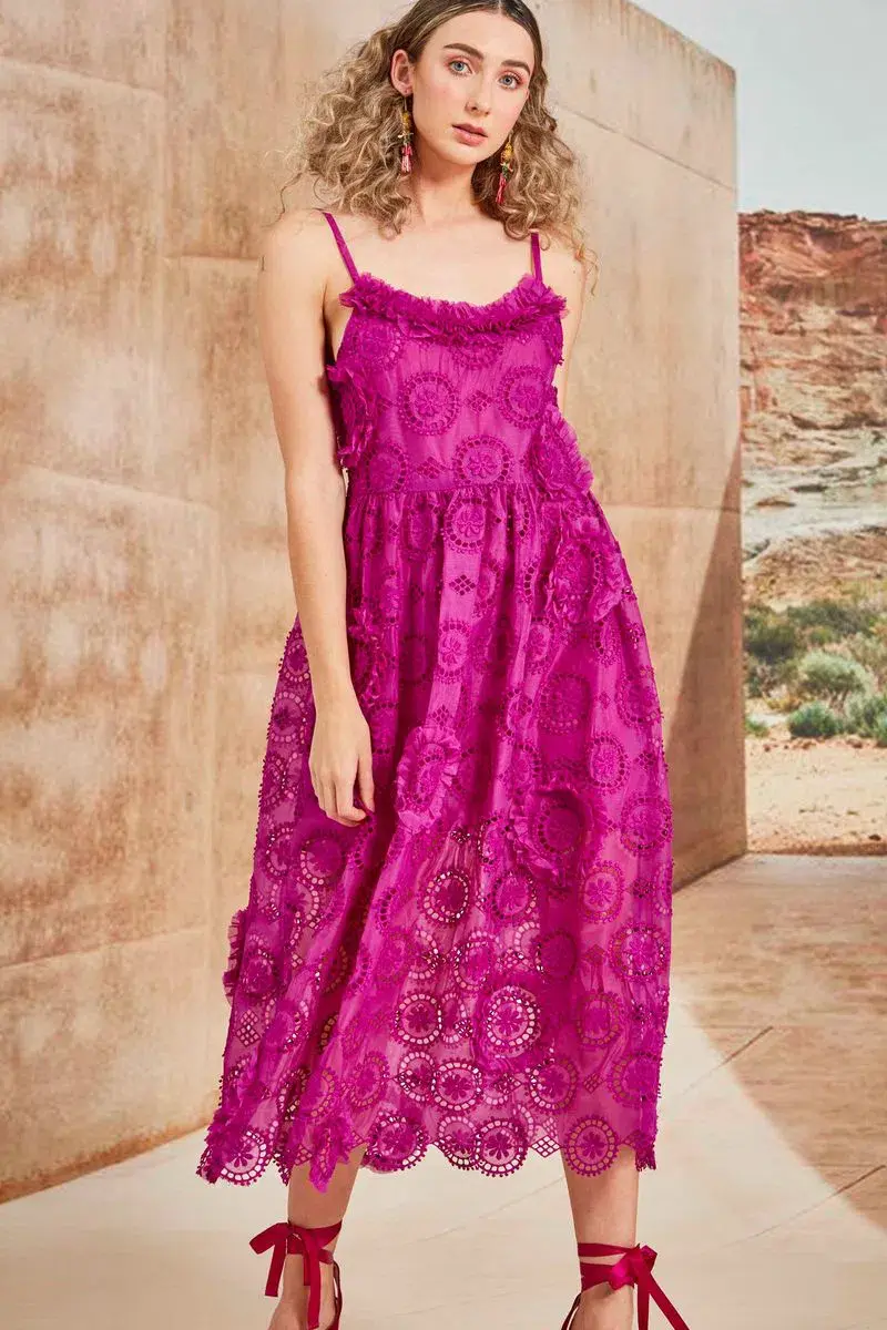 Trelise Cooper Broderie  Scoop Me Up  Maxi Dress Purple  Size 14 - Image 1