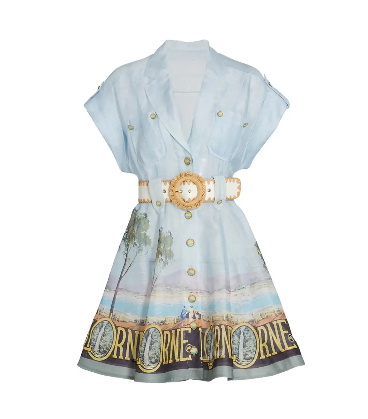Zimmermann Postcard Shirt Mini Dress in Lorne Print Size 2 / Size AU 12 - Image 4
