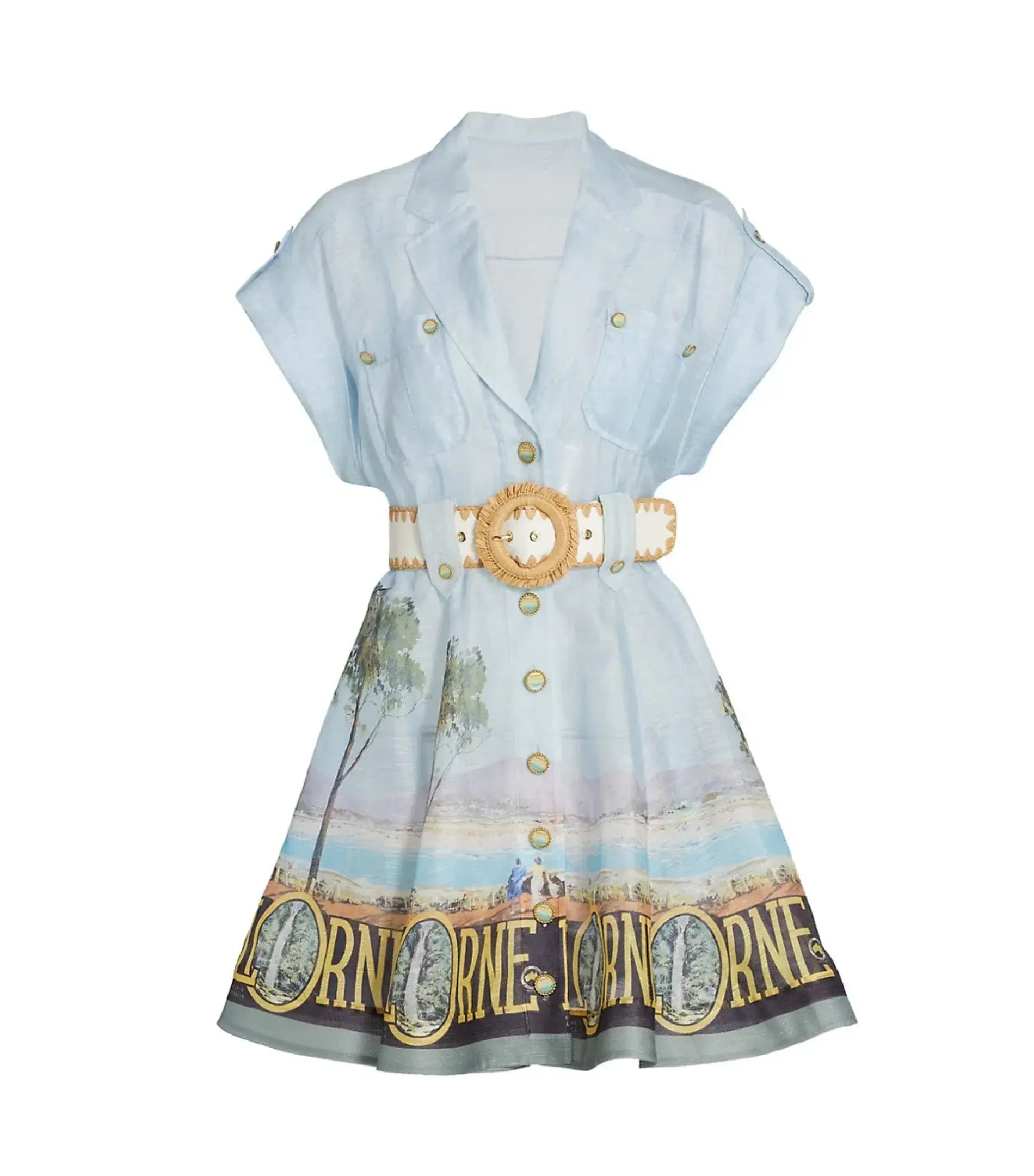 Zimmermann Postcard Shirt Mini Dress in Lorne Print Size 2 / Size AU 12 - Image 4