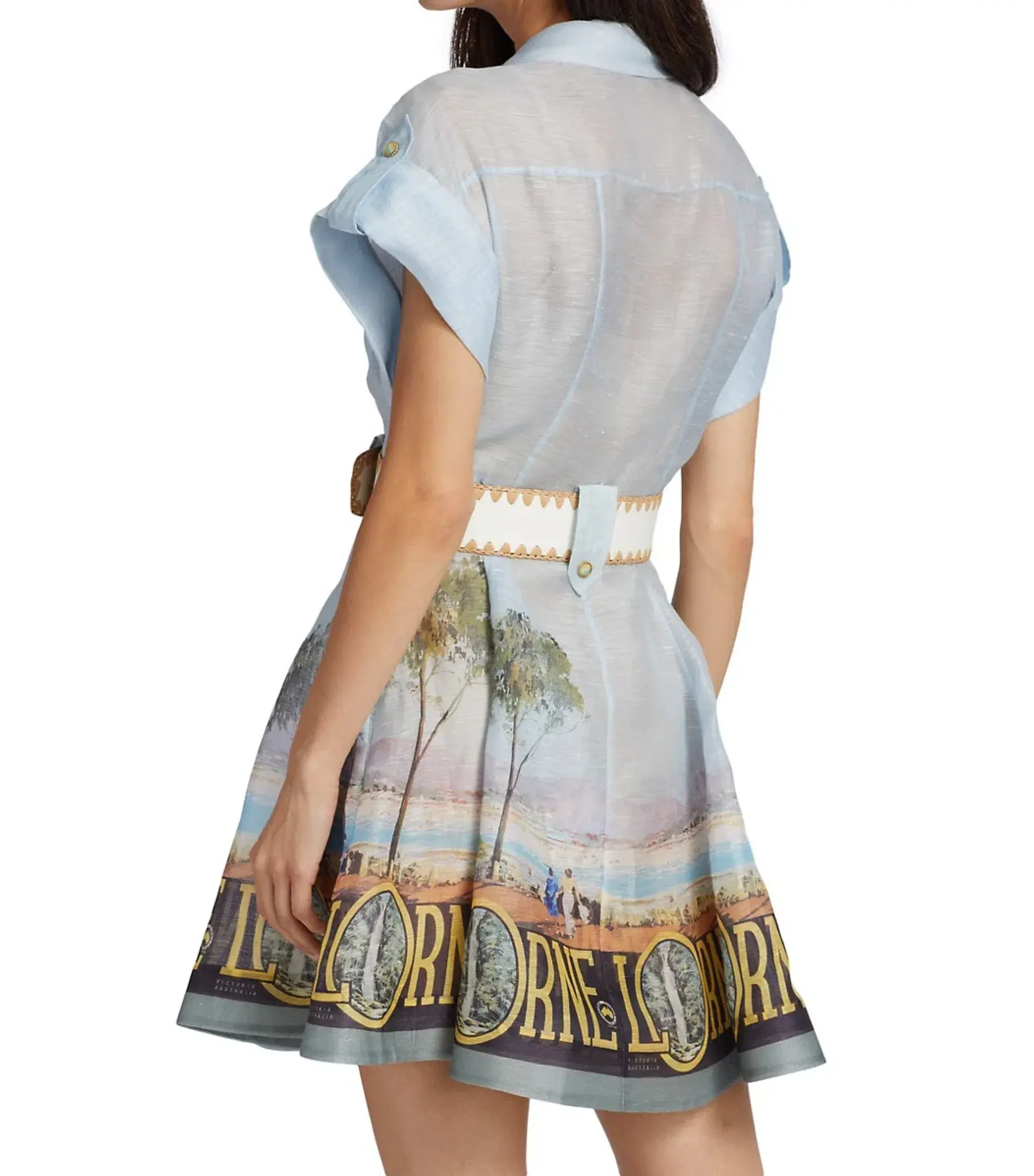 Zimmermann Postcard Shirt Mini Dress in Lorne Print Size 2 / Size AU 12 - Image 3