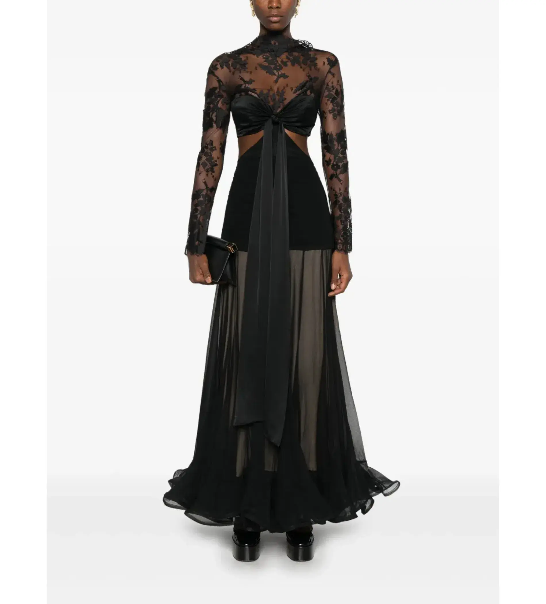 Zimmermann	Illustration Flounce Gown Black Size 0/AU 8  - Image 1