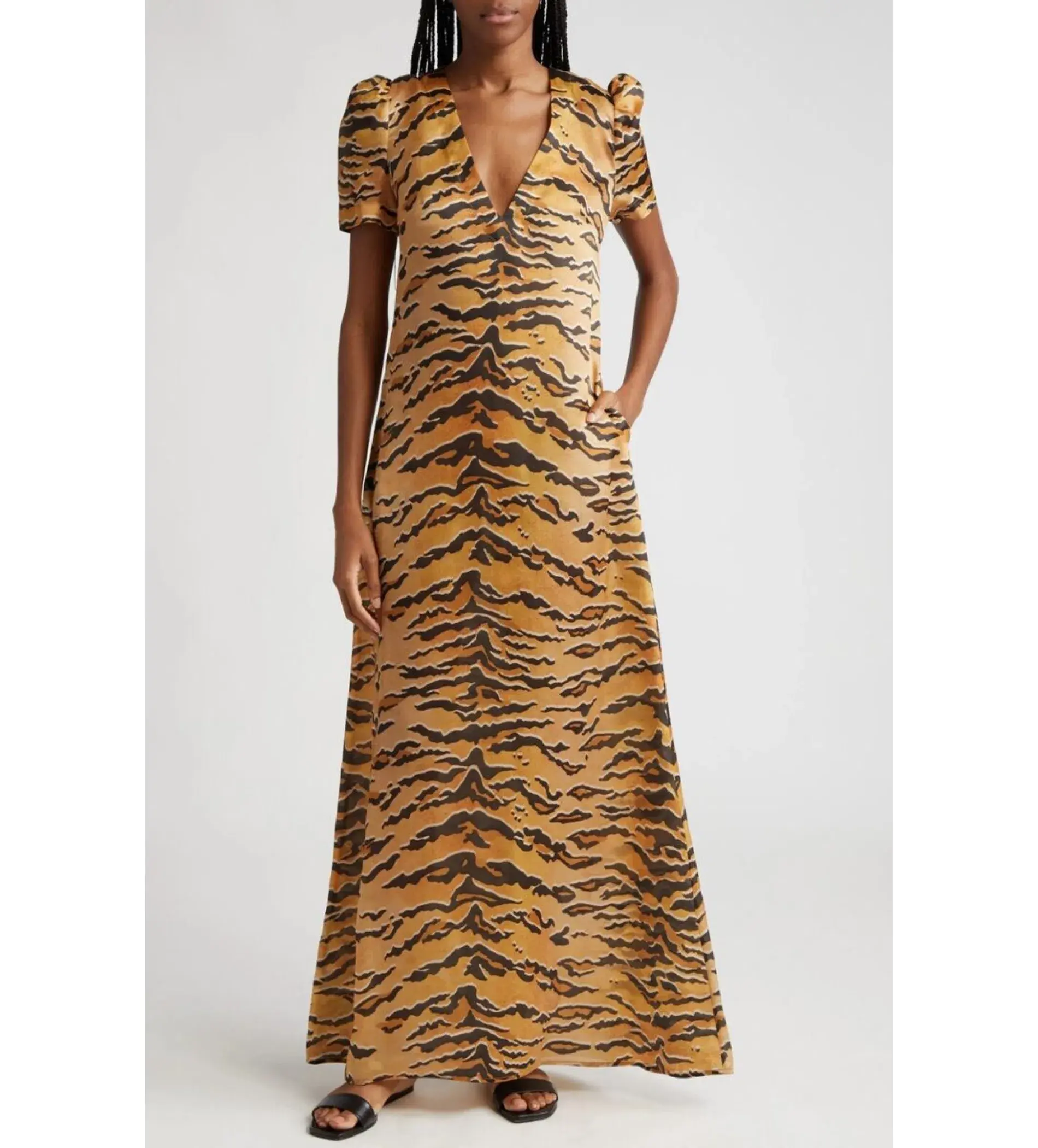 Zimmermann Matchmaker  Silk Maxi Dress  Tiger-print Size 2/Au 12  - Image 1