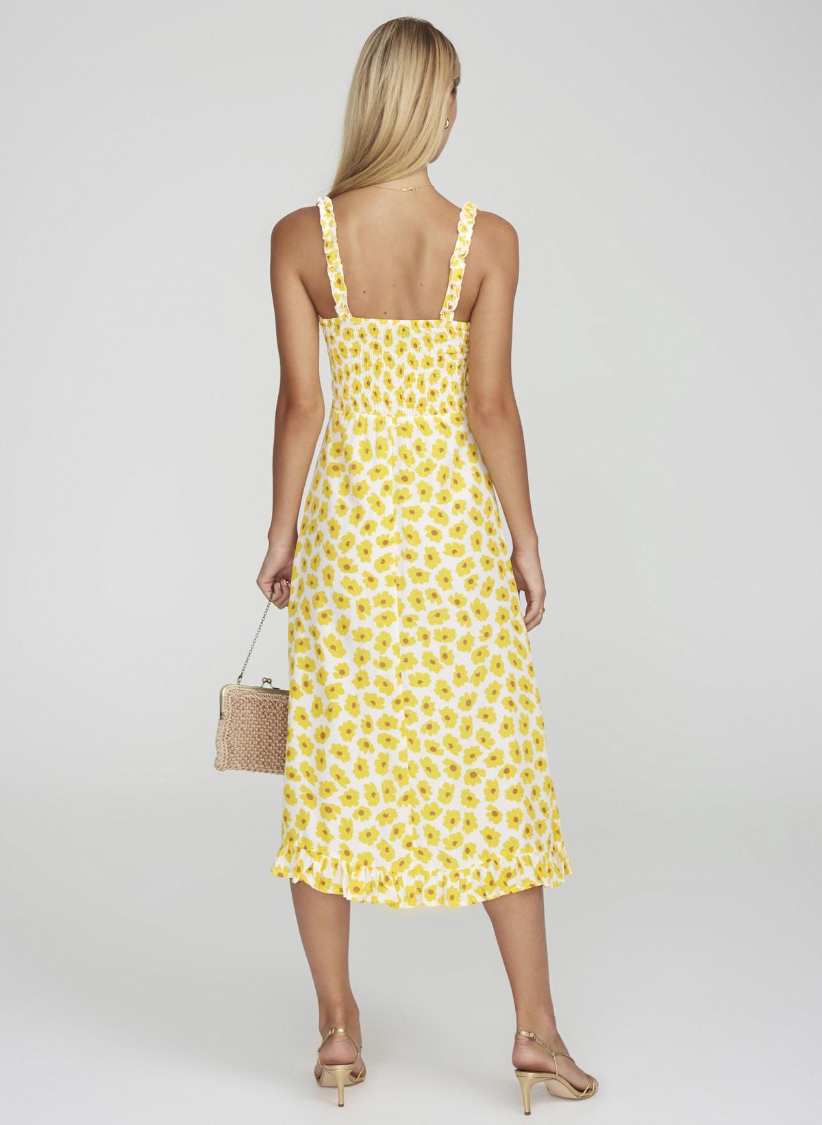 Faithfull the Brand Noemie Midi Dress Constance Floral Print Marigold Size 8 - Image 2