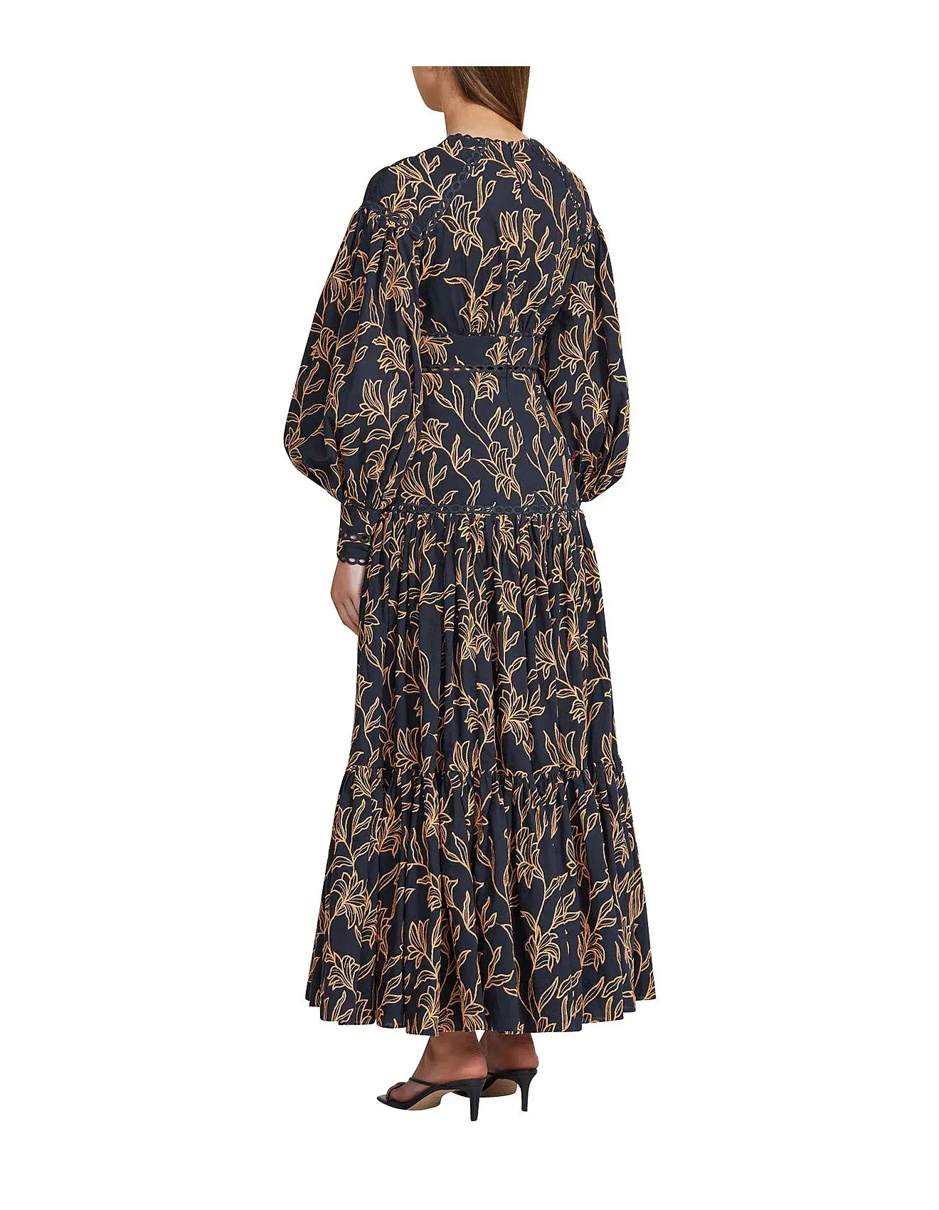 Acler Hender Lace Cotton Dress Black Print Size 4  - Image 2