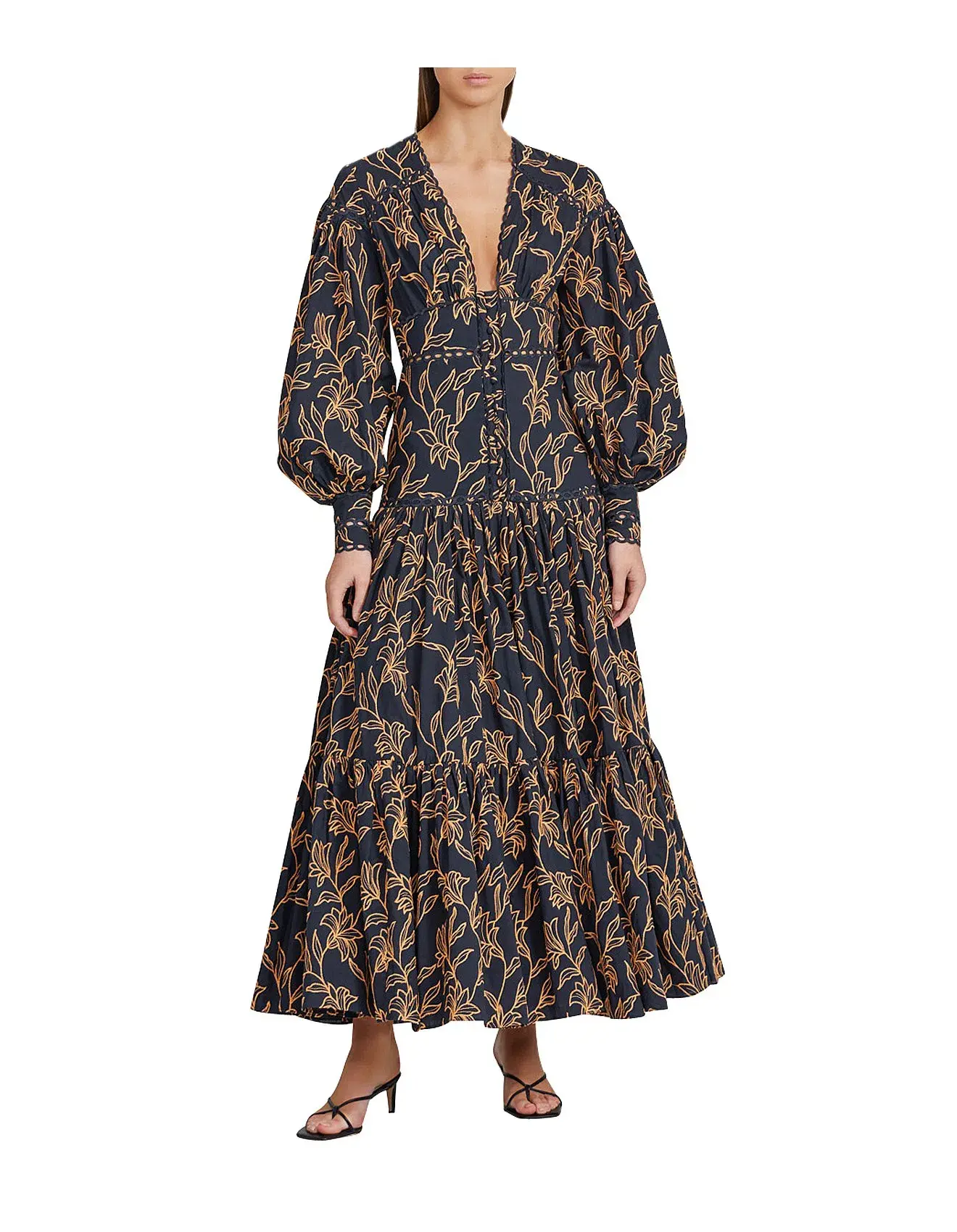 Acler Hender Lace Cotton Dress Black Print Size 4  - Image 1