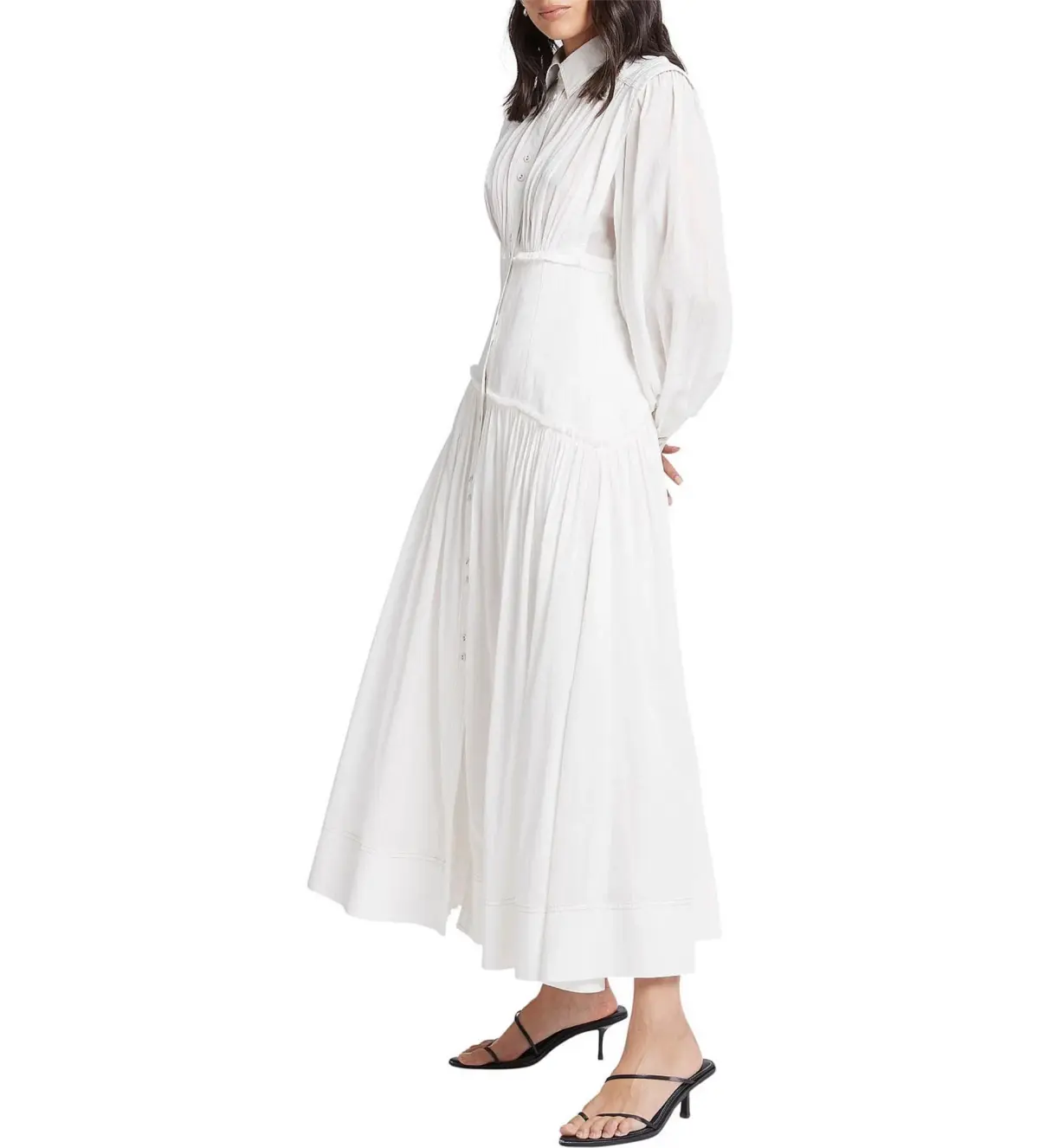 Aje Utopia Long Sleeve Maxi Dress White Size 8 - Image 2