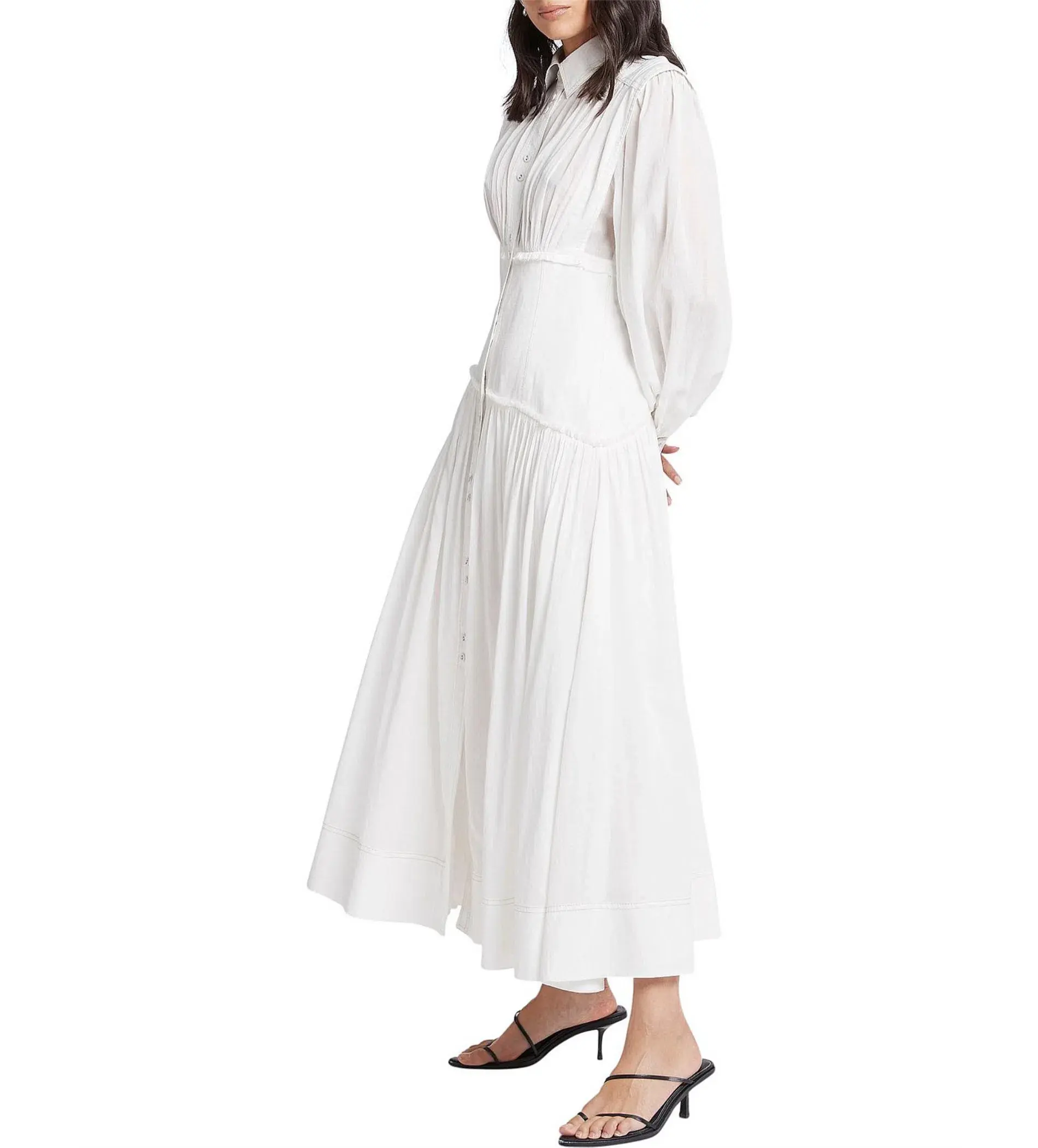 Aje Utopia Long Sleeve Maxi Dress White Size 8 - Image 2