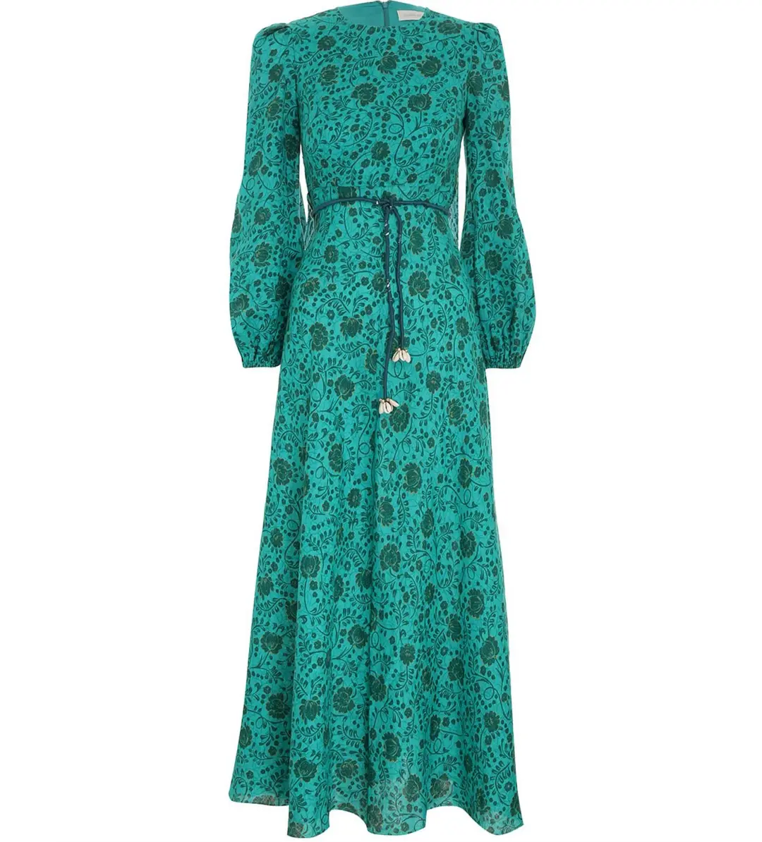 Zimmermann Lulu High Neck Midi Dress Jade Floral Size 3/AU 14  for rent on The Volte - main image