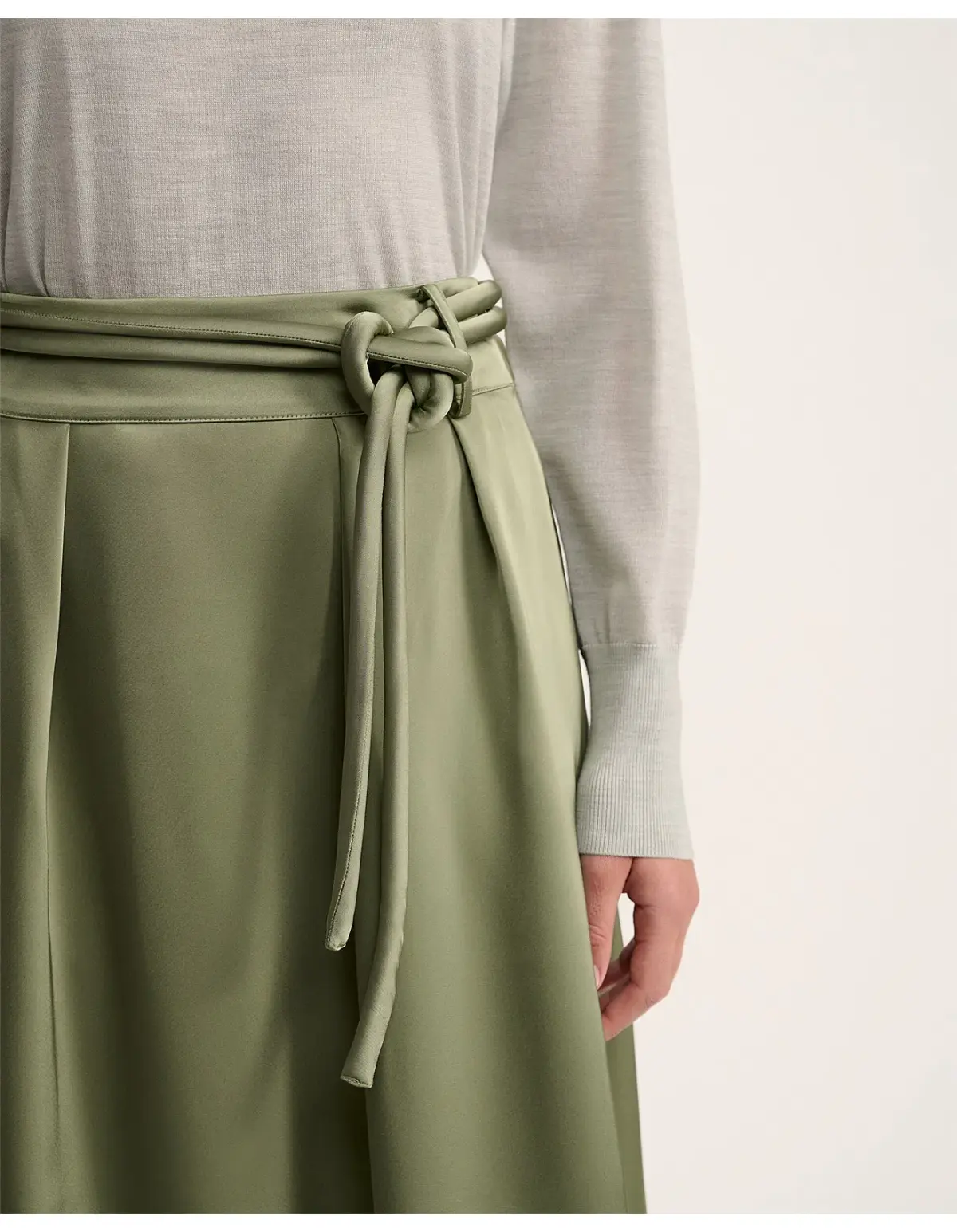 Saba Jayde Belted Midi Skirt Olive Green Size AU 6 - Image 4