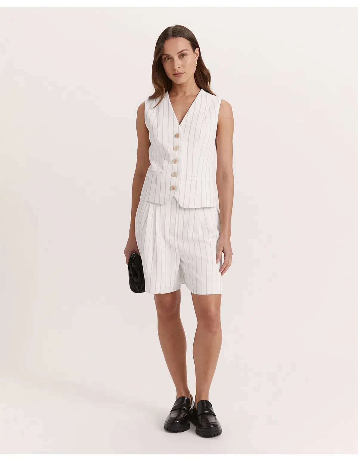 Saba Dharma Pinstripe Vest White Size AU 4 - Image 1