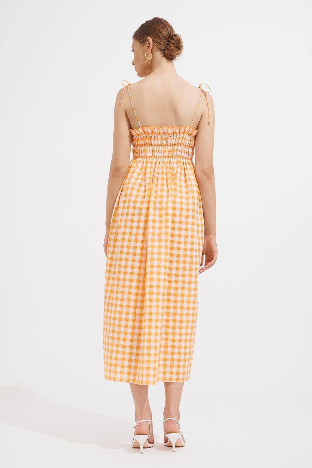Steele - Sierra Dress - Papaya Check - Size 10 for rent on The Volte - main image