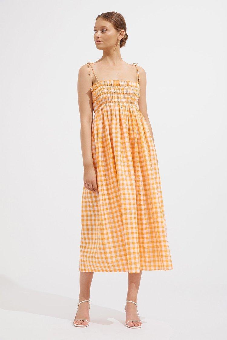 Steele - Sierra Dress - Papaya Check - Size 10 for rent on The Volte - main image